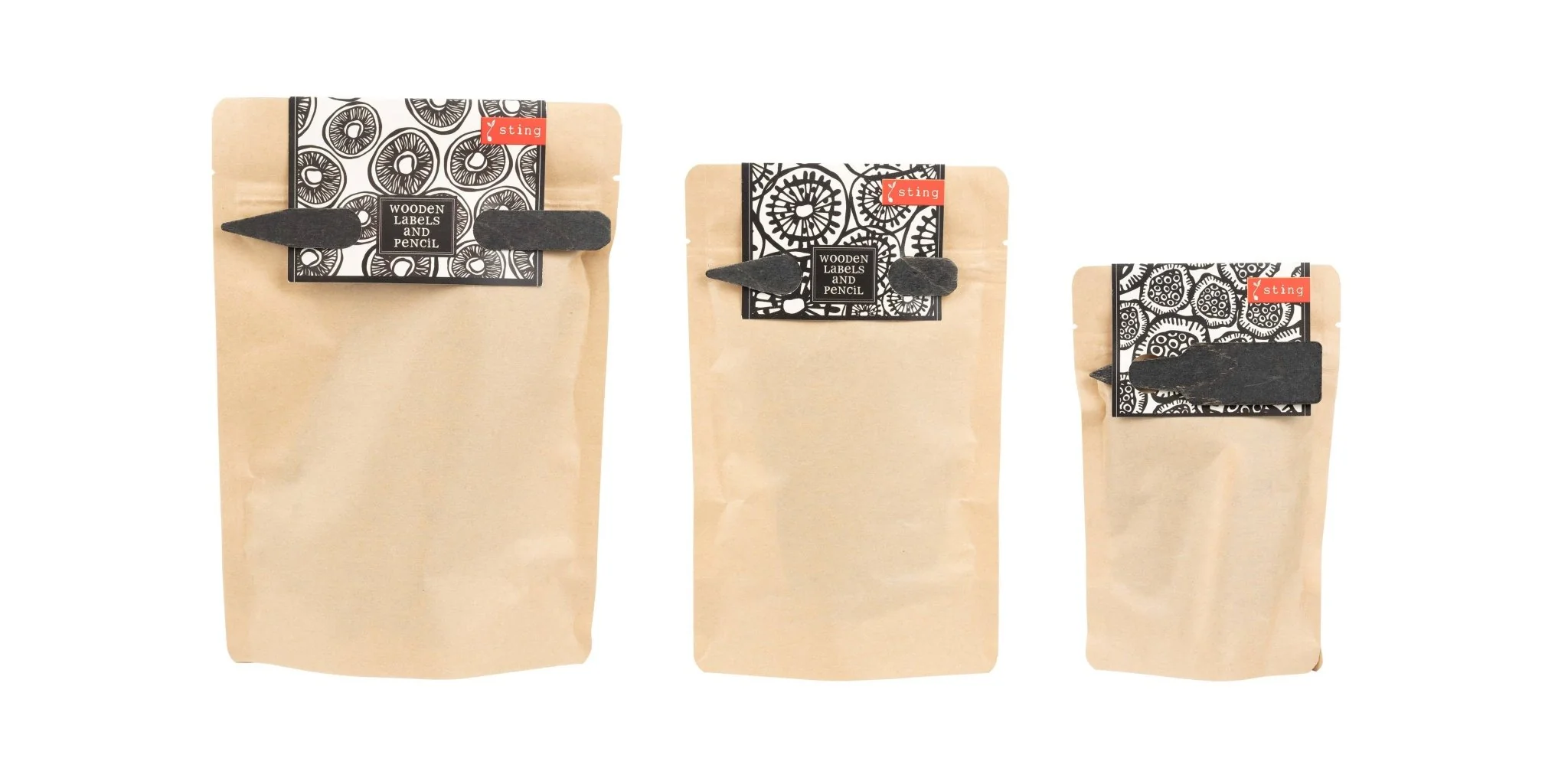 21 Black Stubby Wooden Plant Labels – Sustainable Birch (5cm) - Image 2