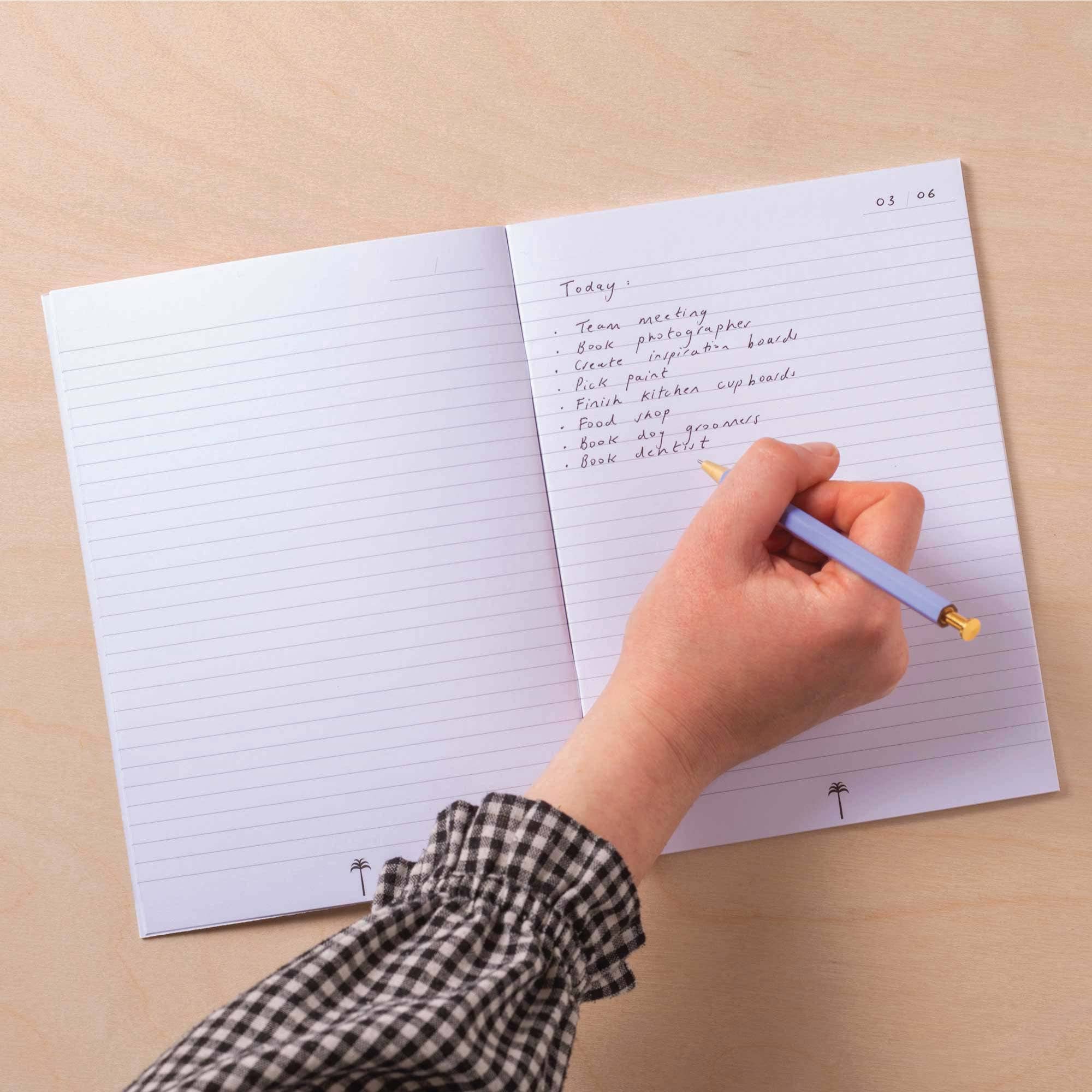 A5 Cobalt Check Notebook - Image 4