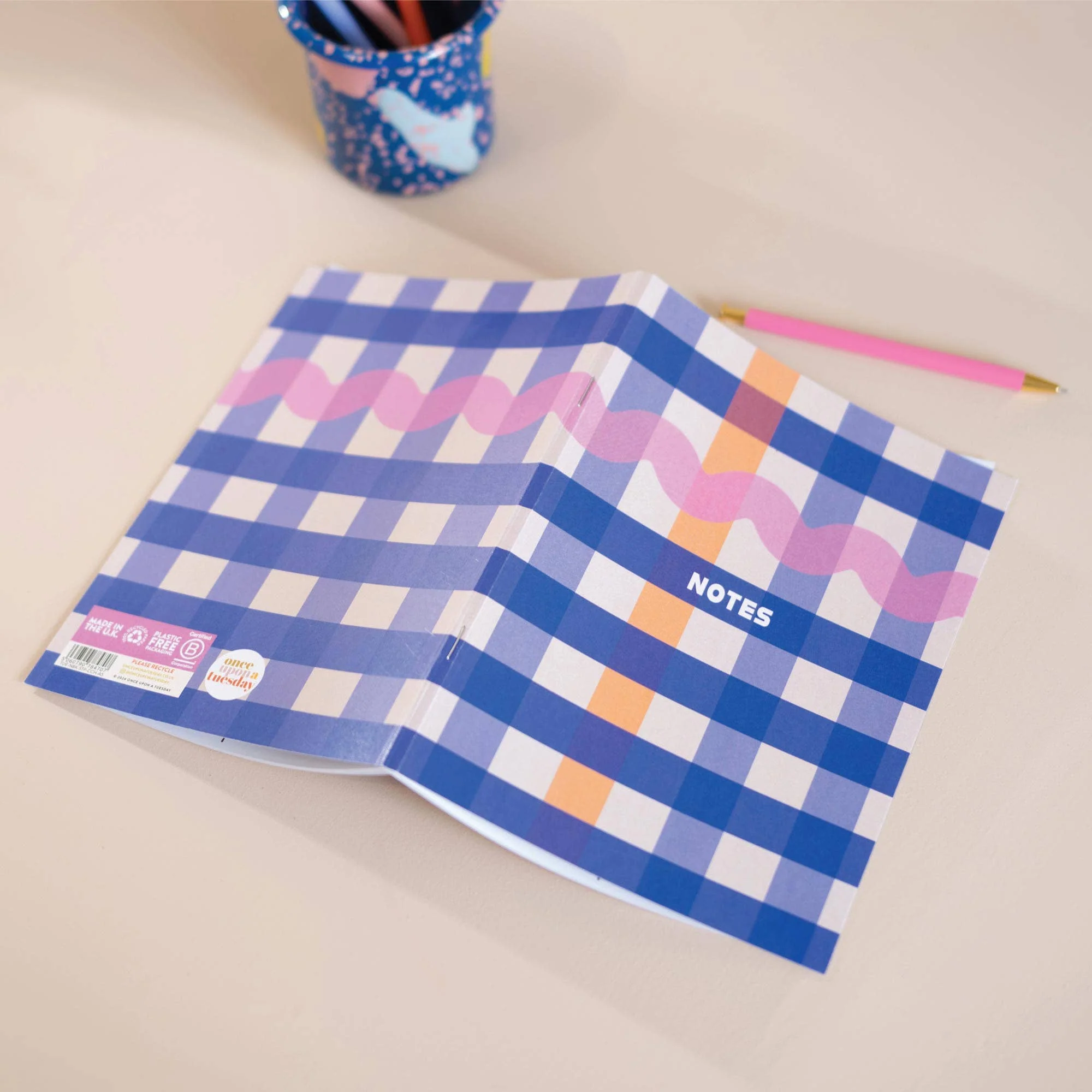 A5 Cobalt Check Notebook - Image 5