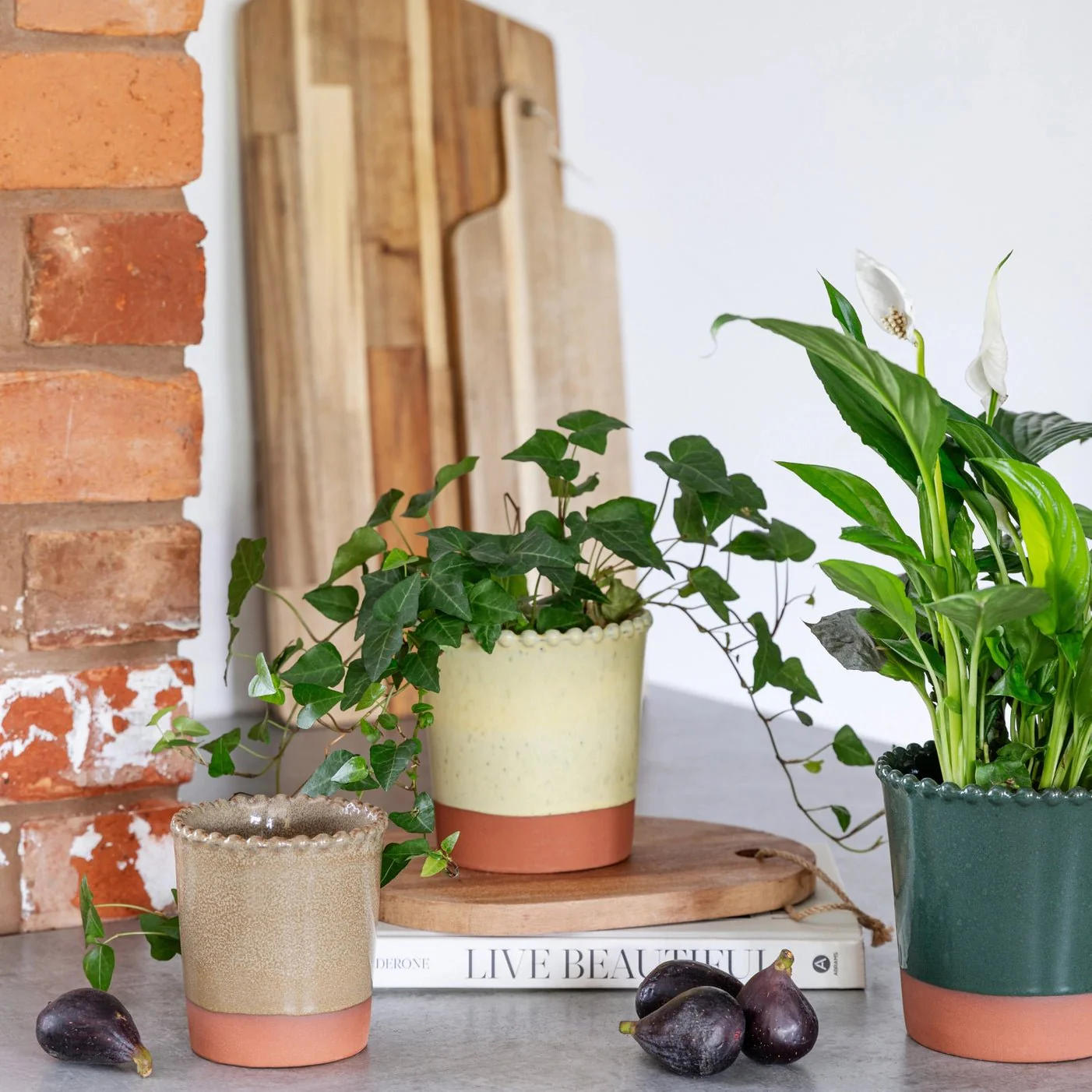 Adeline Beaded Edge Planter – Forest Green - Image 2