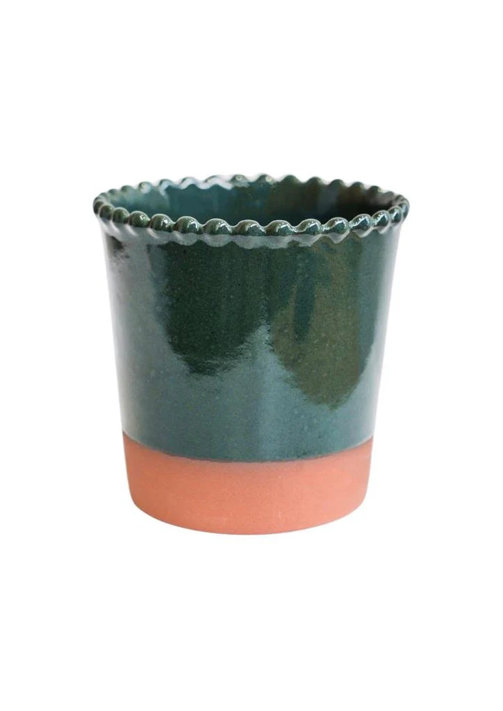 Adeline Beaded Edge Planter – Forest Green - Image 3