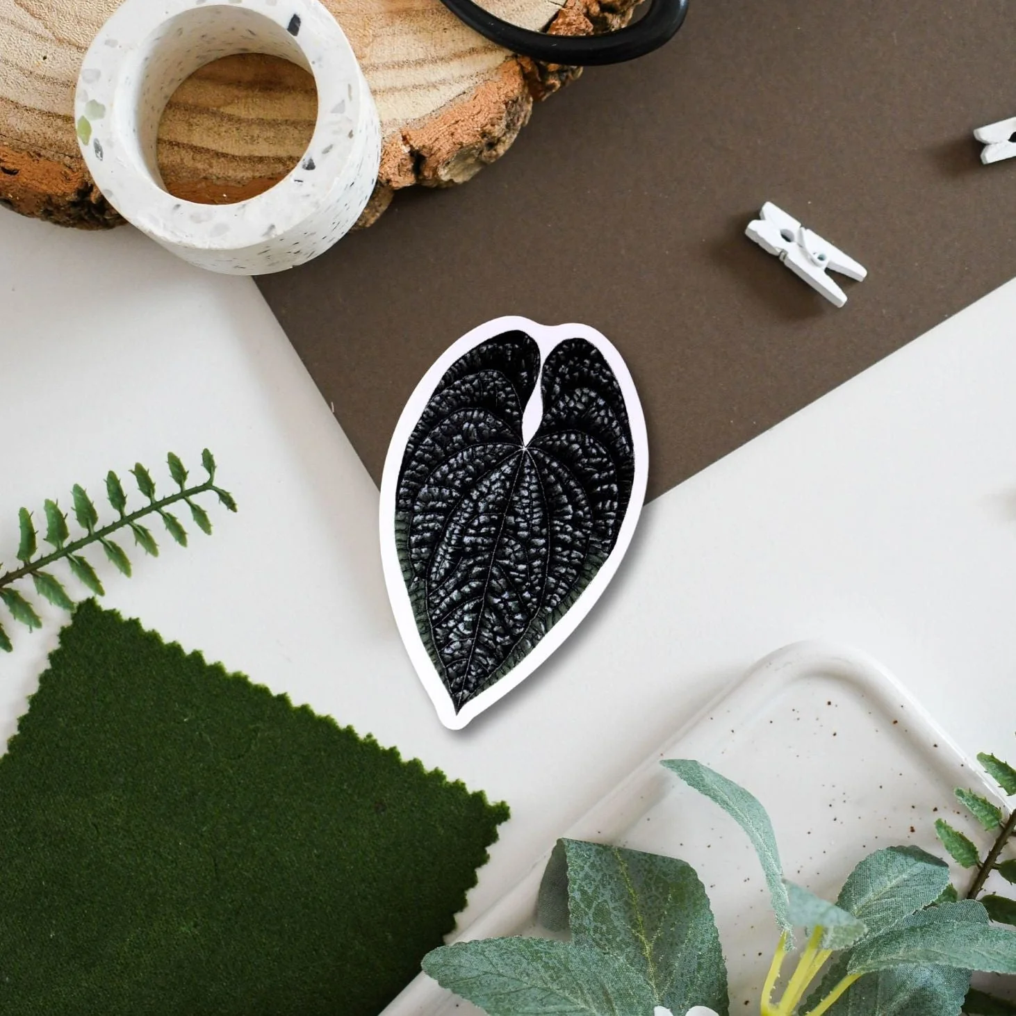 Anthurium luxurians Tropical Houseplant Vinyl Sticker [Beneath the Canopy RHS Collab] - Image 2