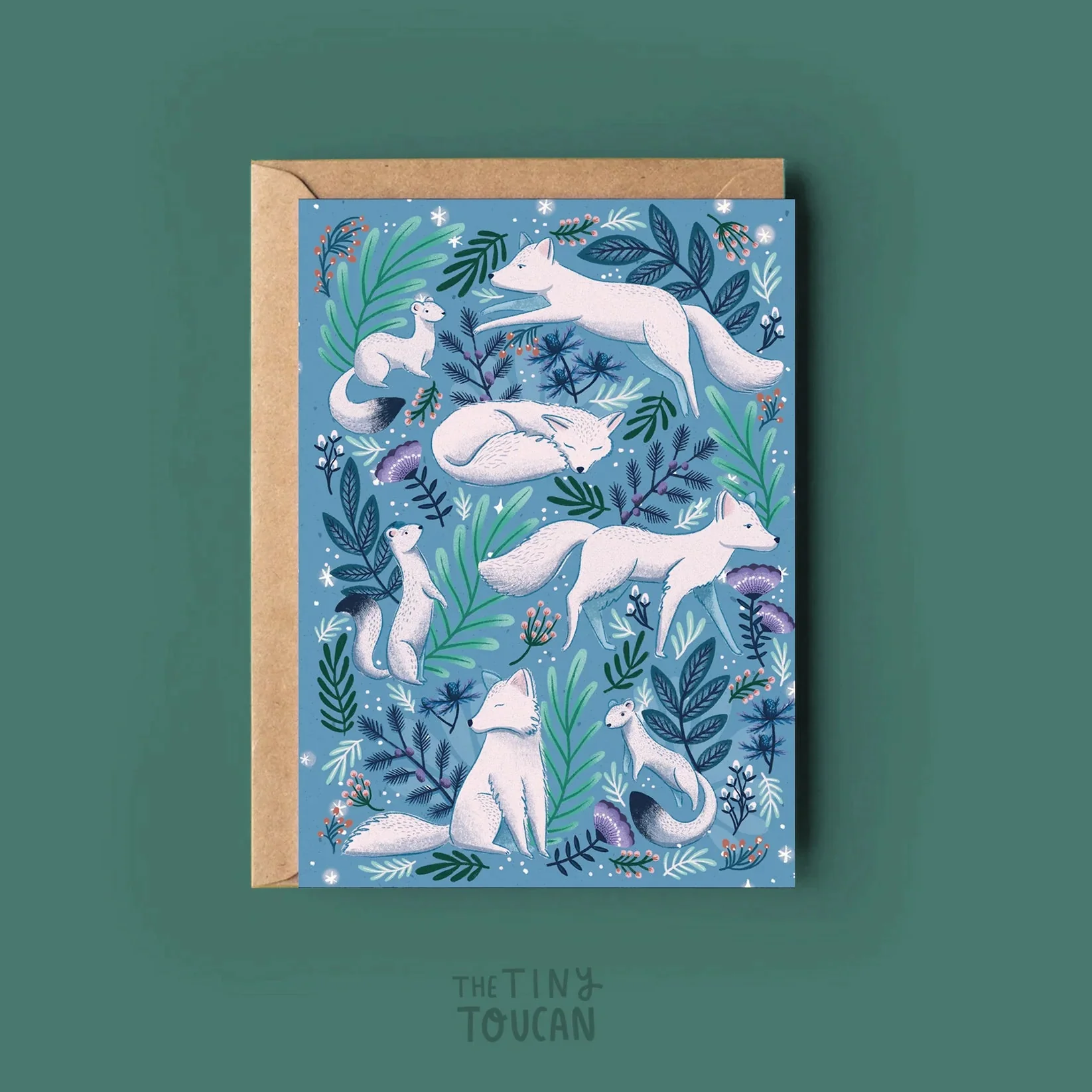 Arctic Fox Greetings Card