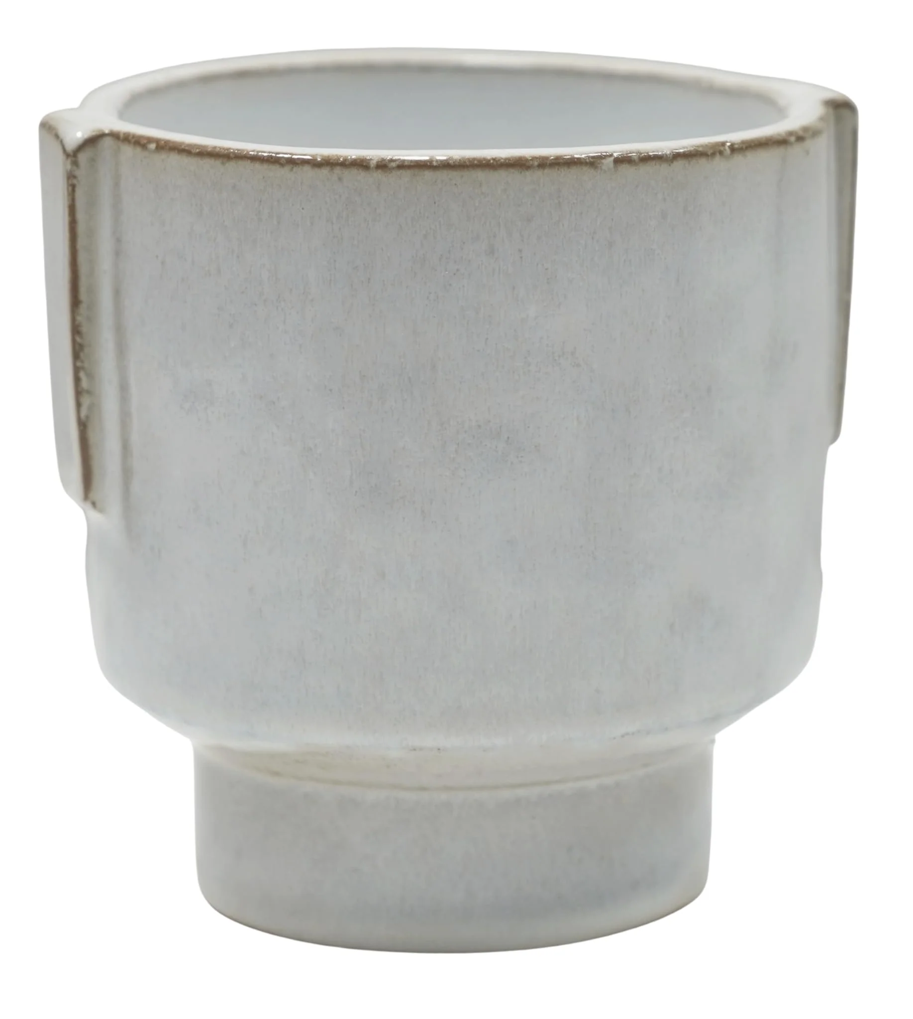 Aries Glazed Handles Planter in White