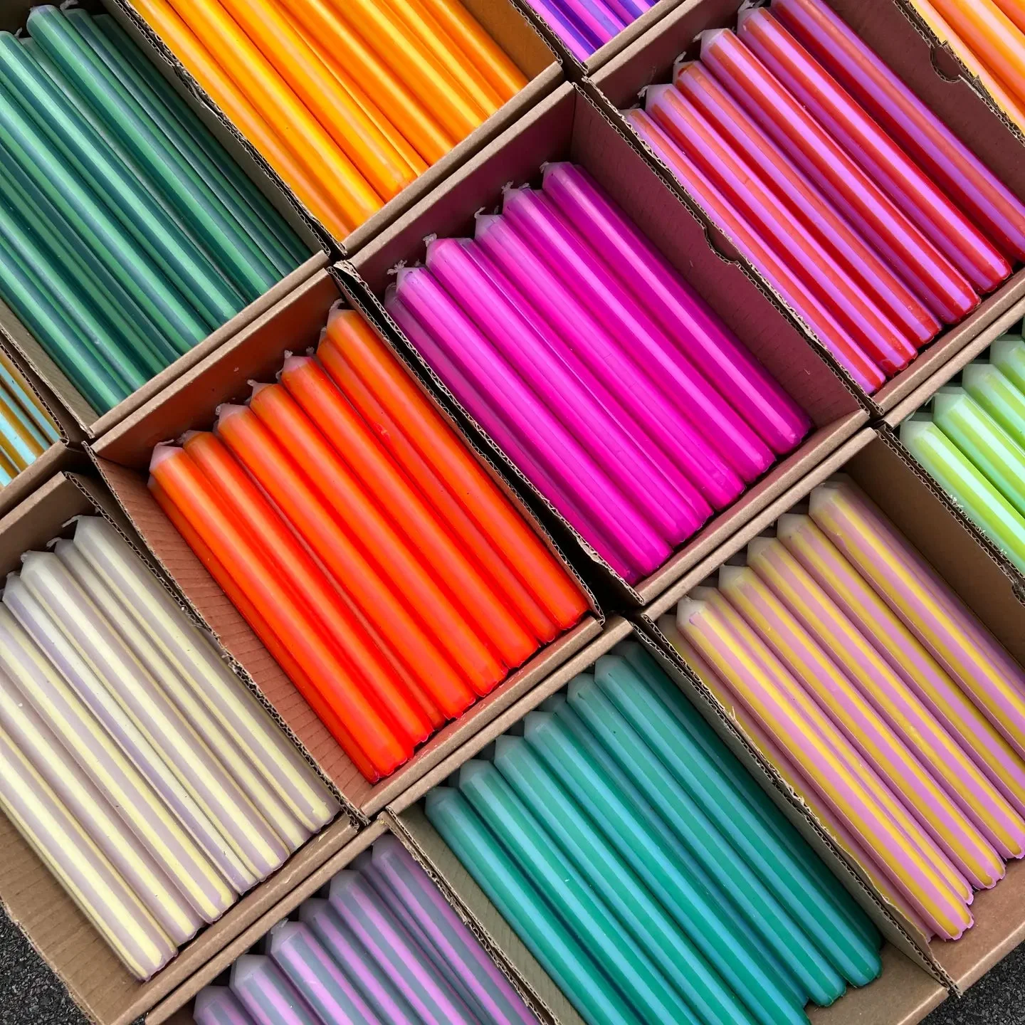Assorted Unique Dip Dye 23cm / 9" Dinner Candles - Lucky Dip Colours - Image 2