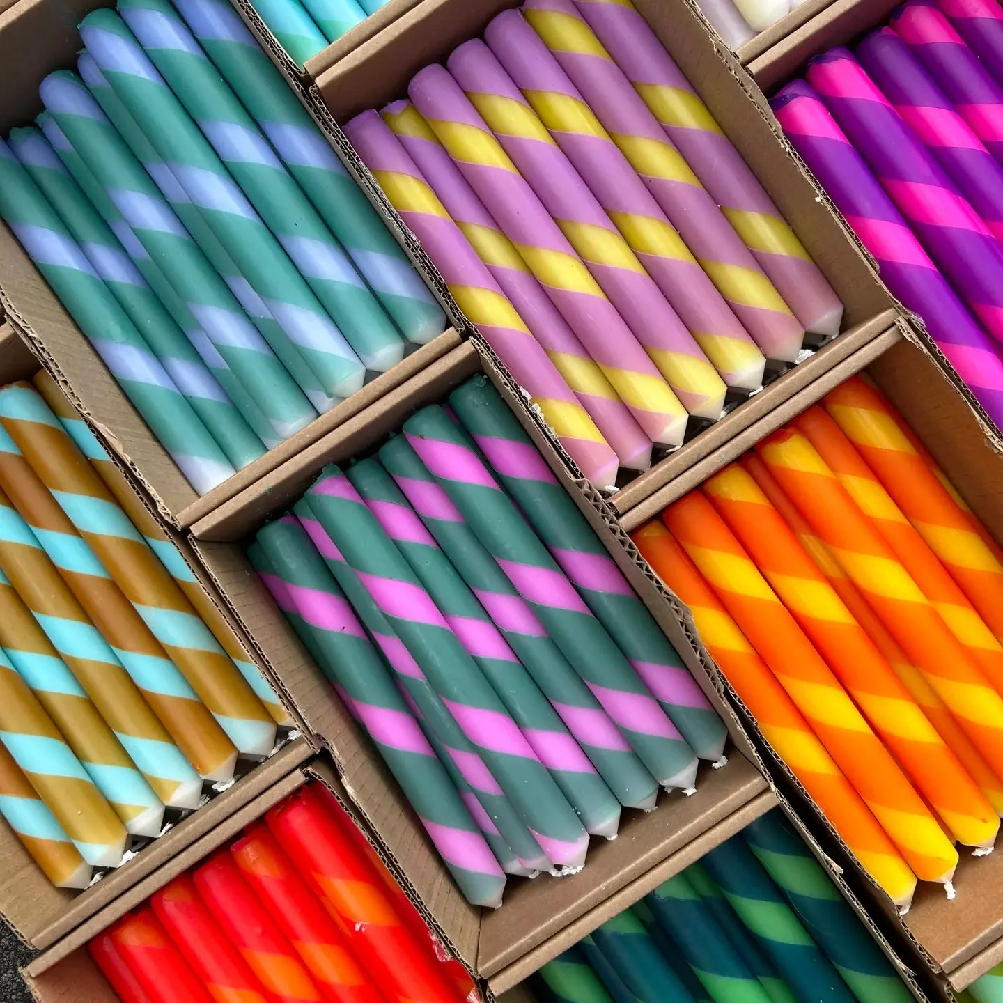 Assorted Unique Dip Dye 23cm / 9" Dinner Candles - Lucky Dip Colours - Image 3