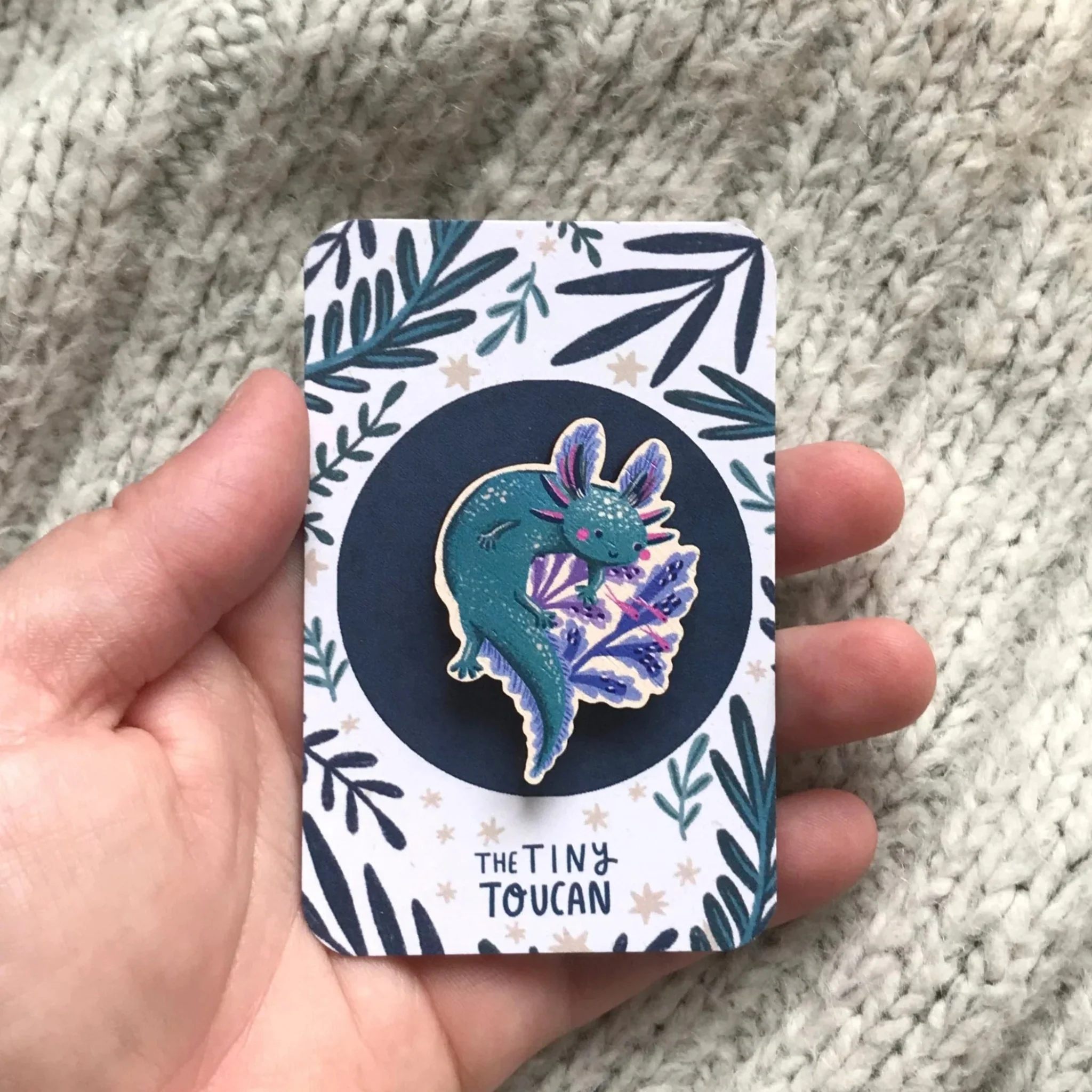 Axolotl Wooden Pin
