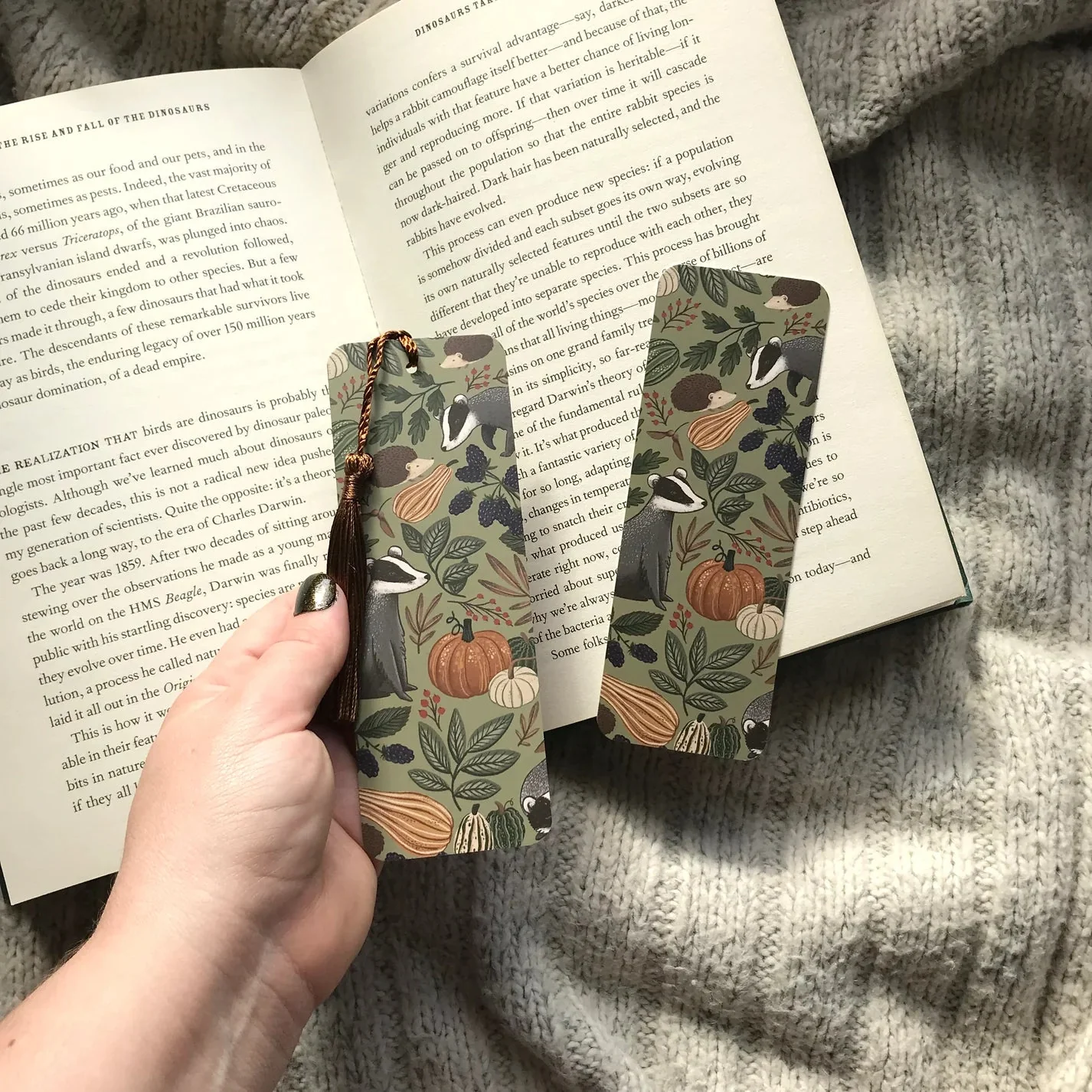 Badger and Gourd Bookmark with Tassel - Image 3