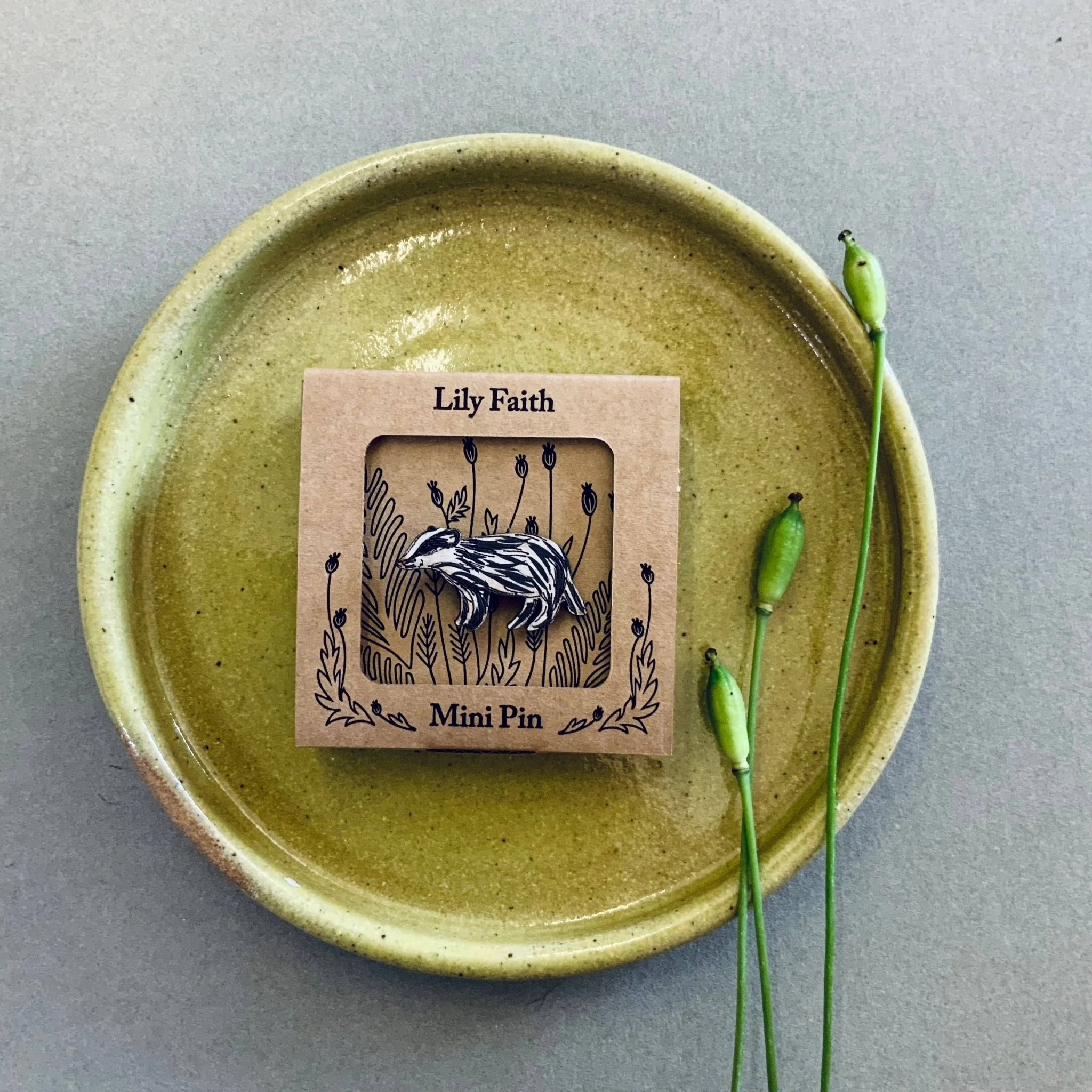 Badger Mini Pin Brooch
