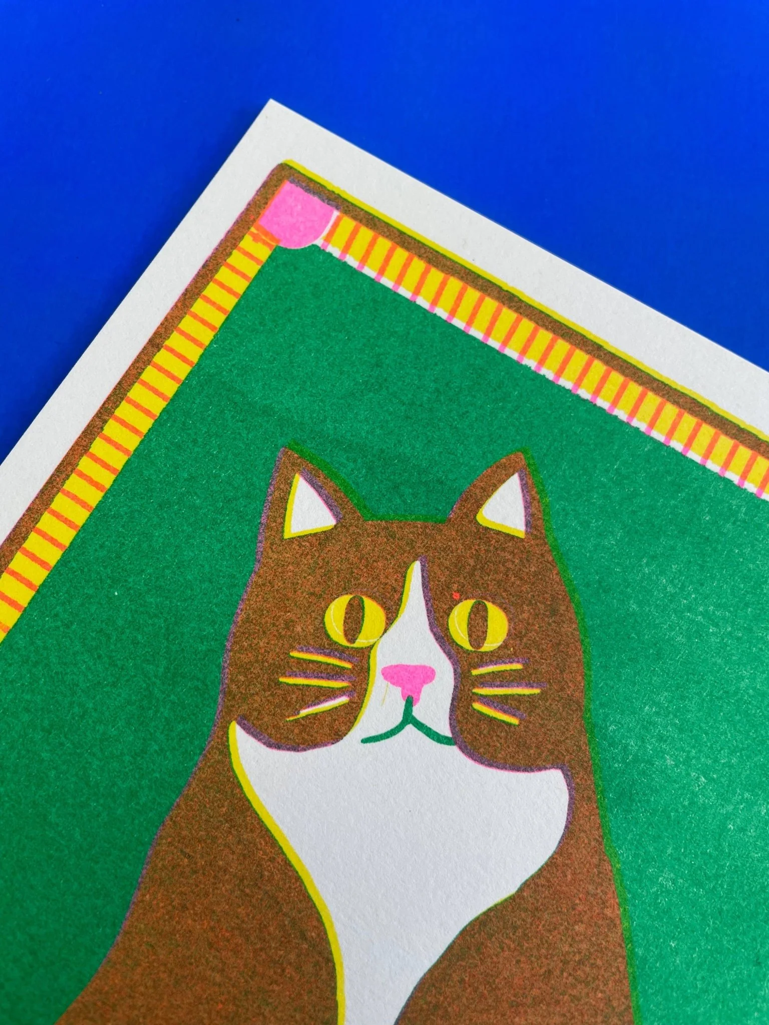 Black Cat Mini Risograph A5 Print - Image 2