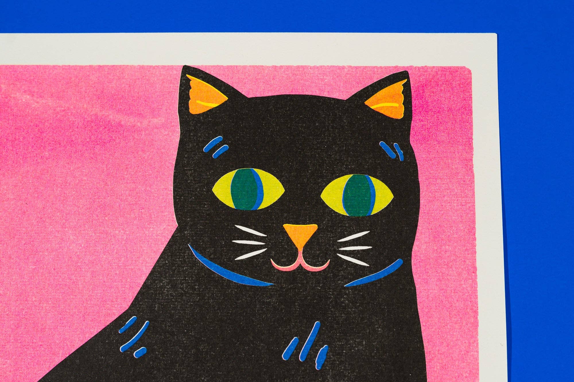 Black Cat Risograph A3 Print - Image 2