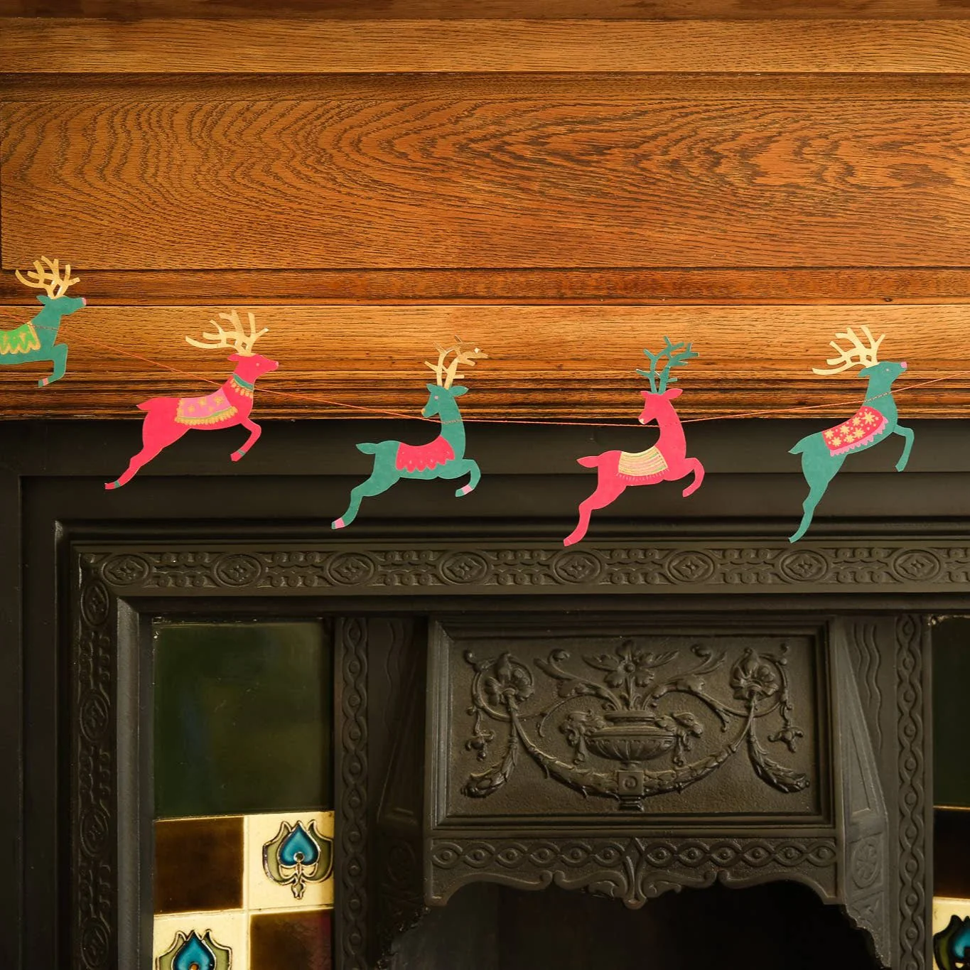 Bright Reindeer Sewn Garland - Image 2