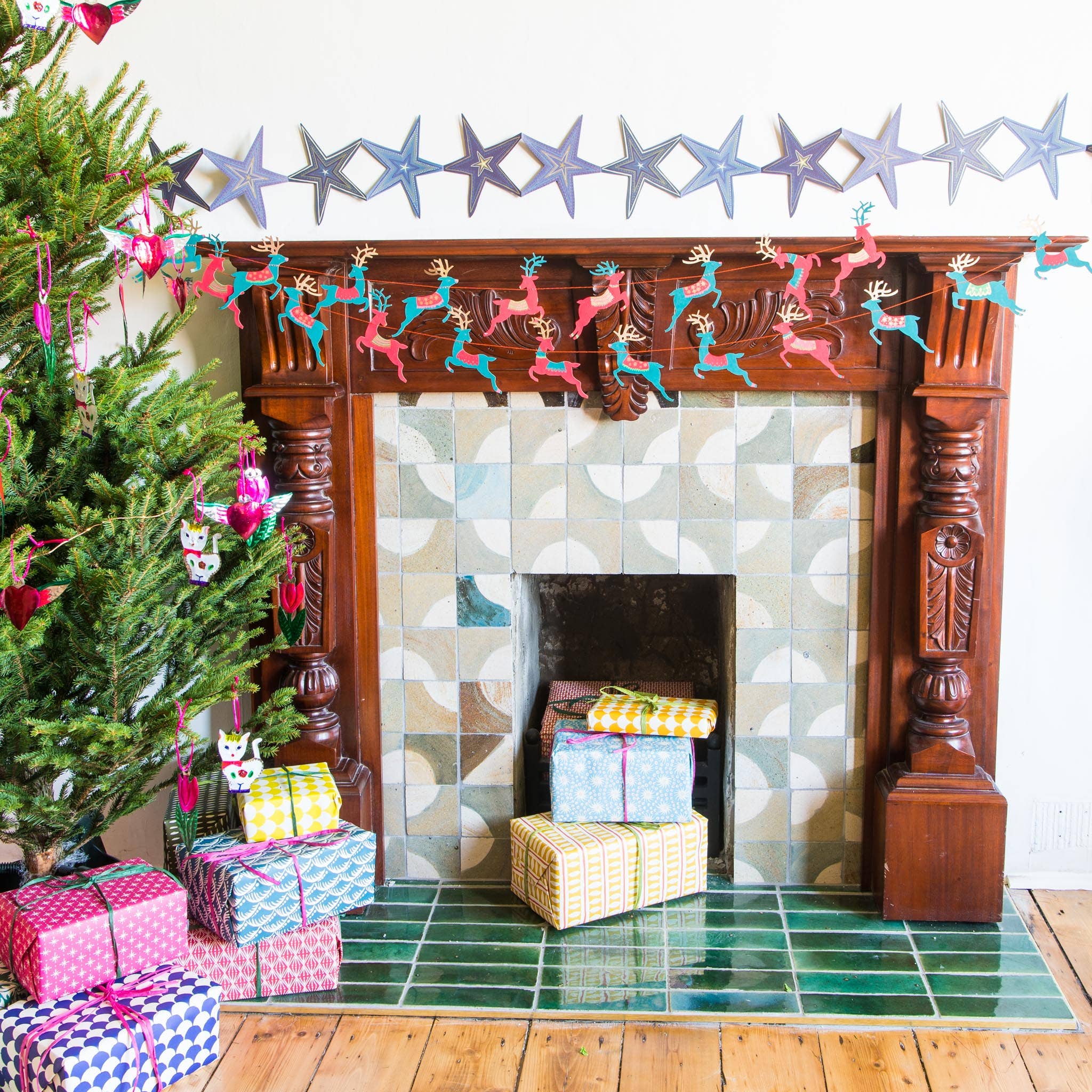 Bright Reindeer Sewn Garland - Image 3