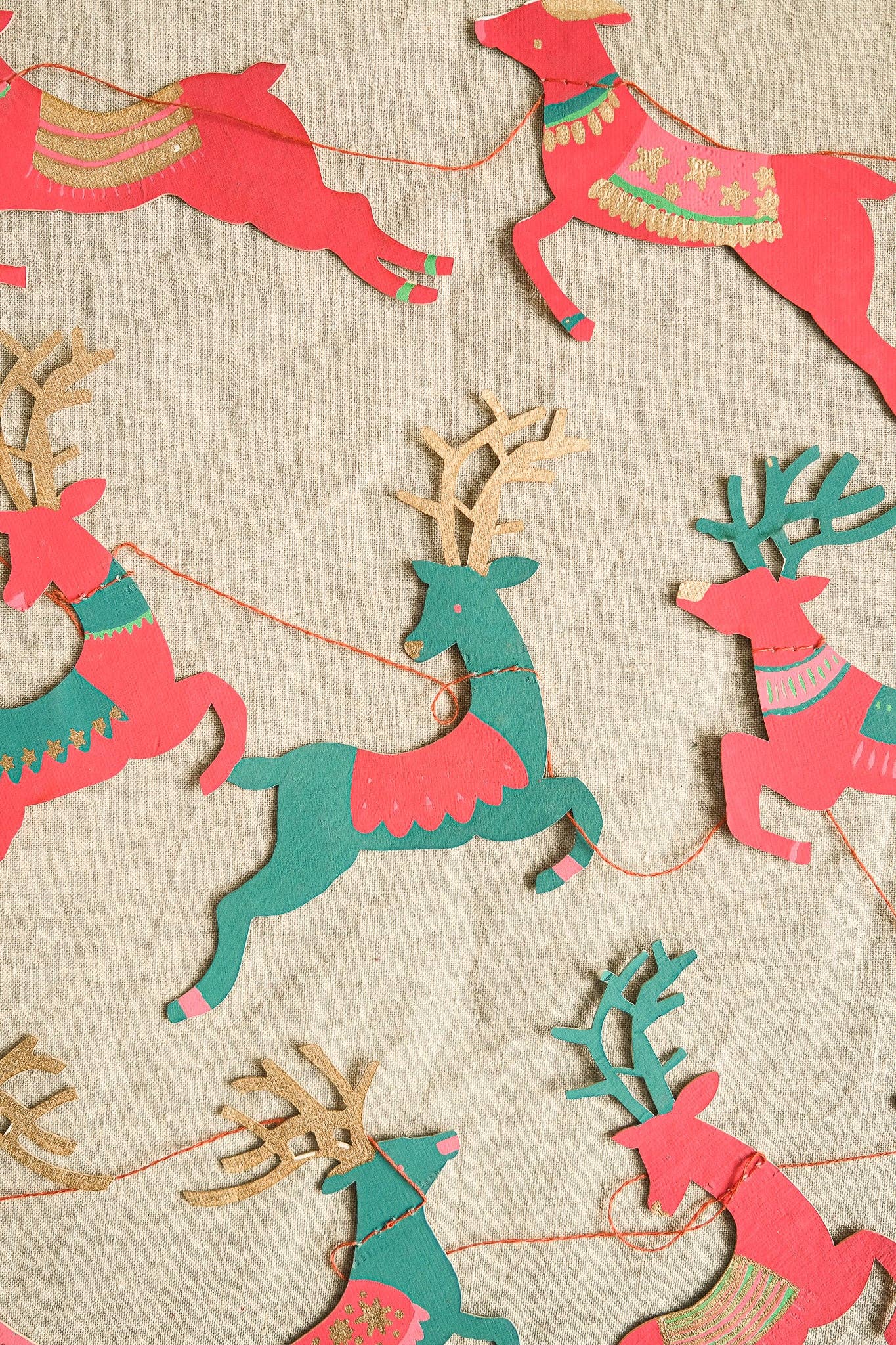 Bright Reindeer Sewn Garland - Image 8