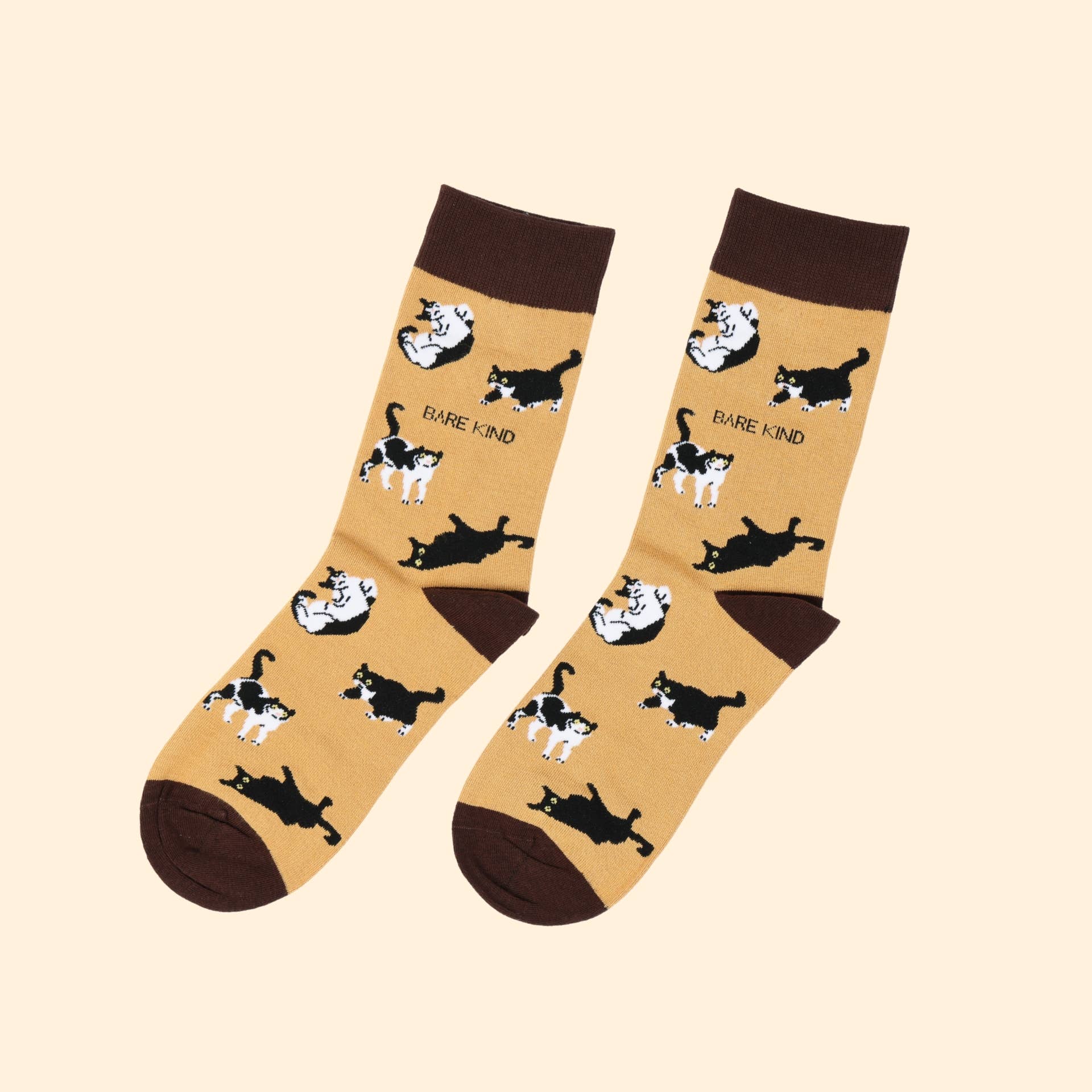 Brown Cats Bamboo Socks