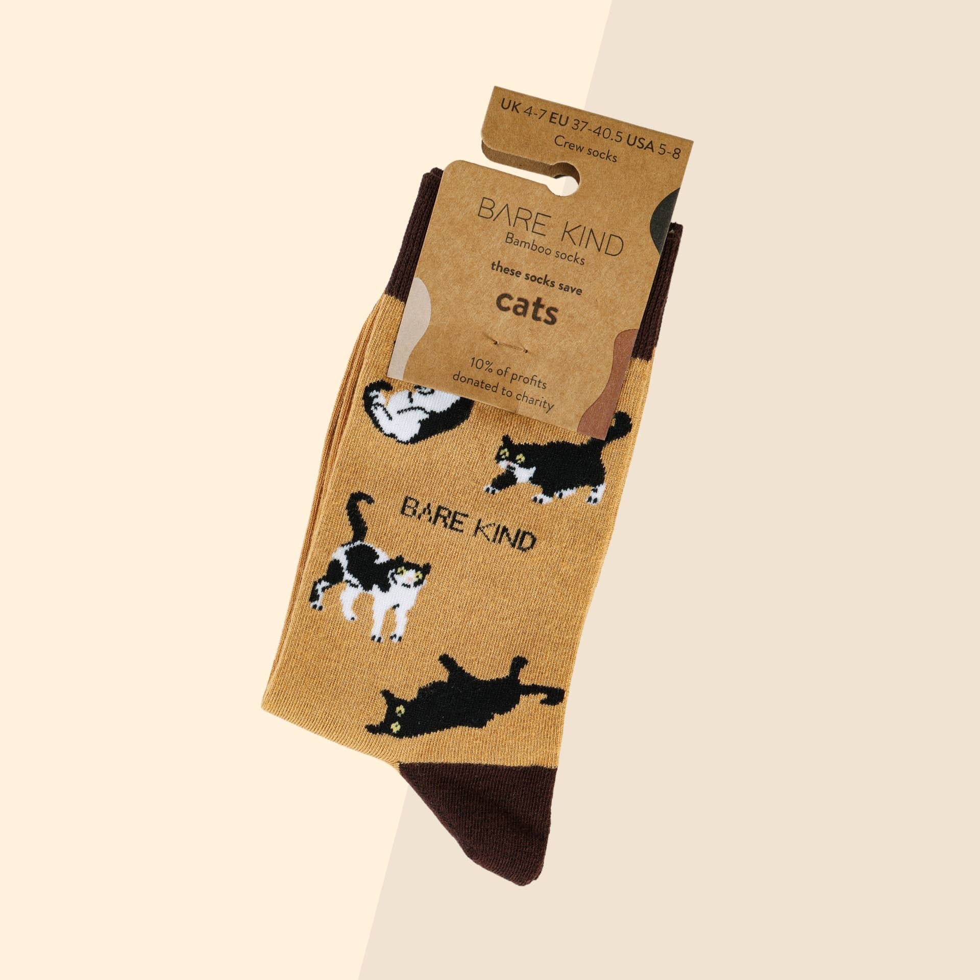 Brown Cats Bamboo Socks - Image 2