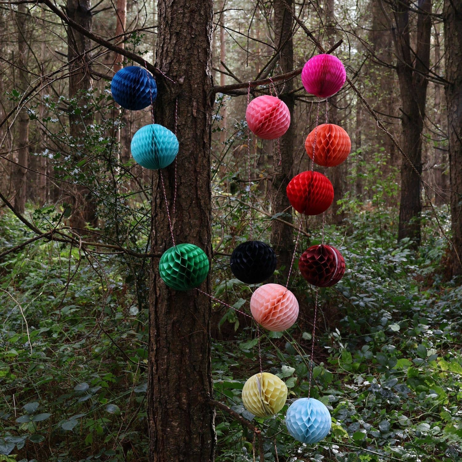 Multi Coloured 4m Bunting Ball Garland - Image 2