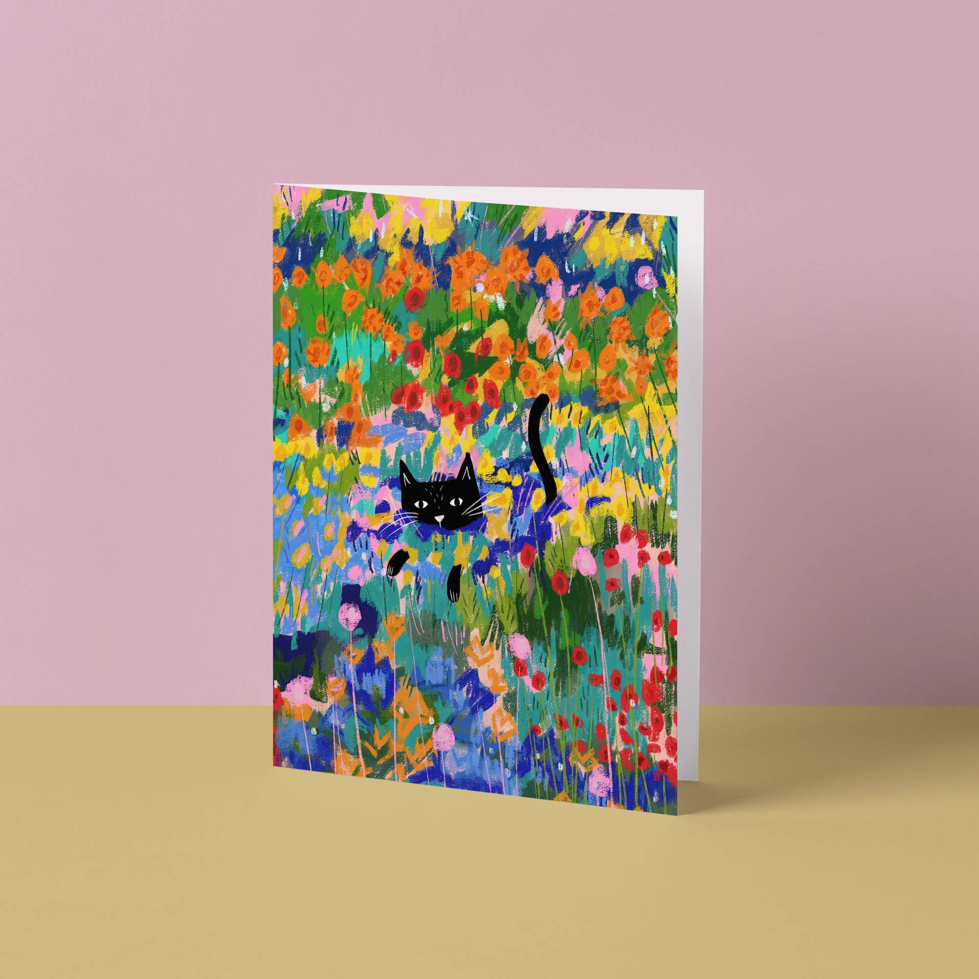 Cat in the Garden at Arles Greetings Card