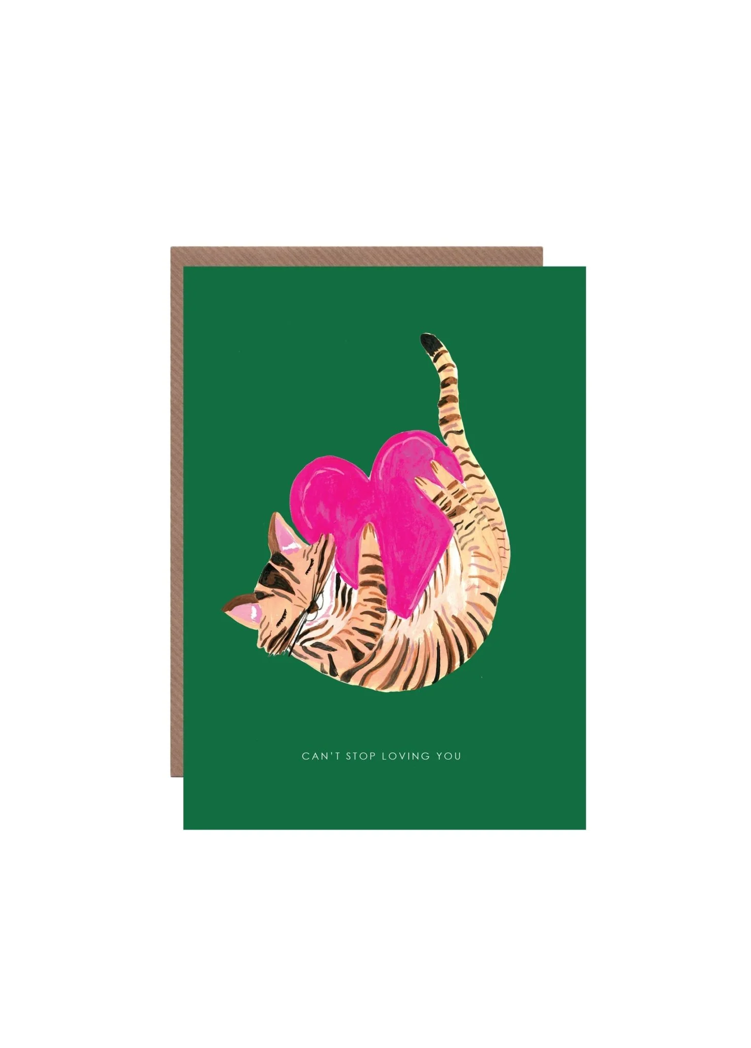 'Cat with Heart ' Greetings Card