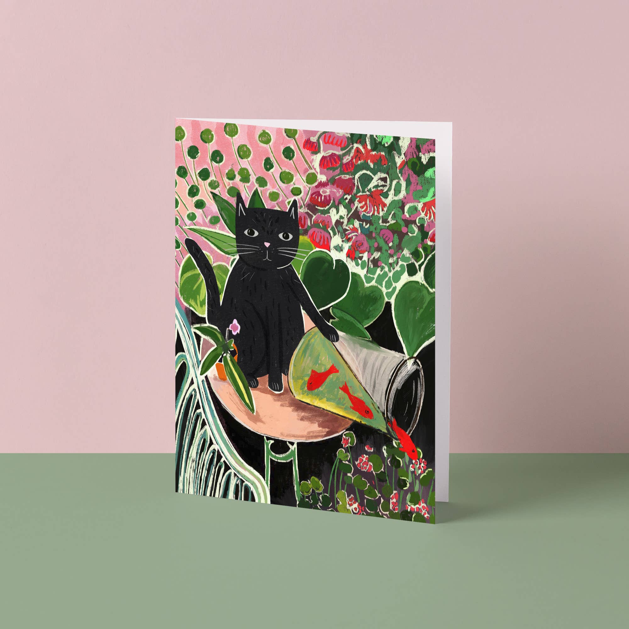 Catisse and the Goldfish Cat Greetings Card