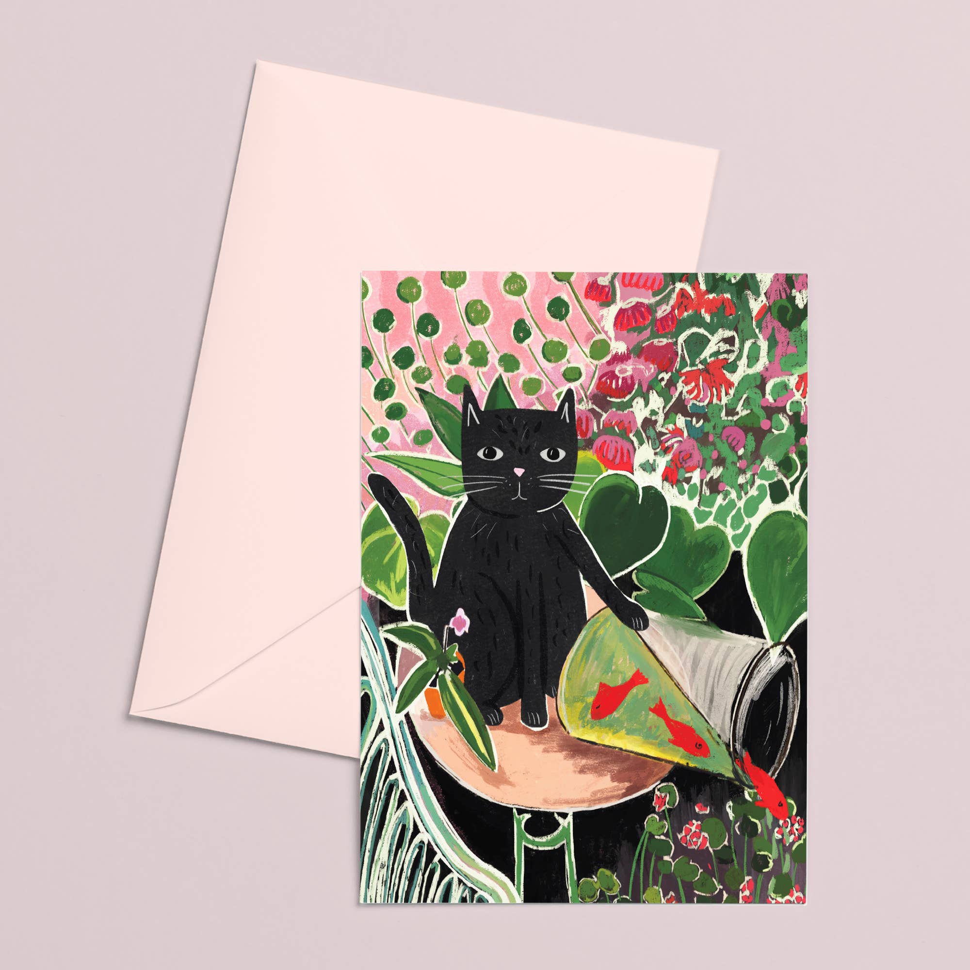 Catisse and the Goldfish Cat Greetings Card - Image 3
