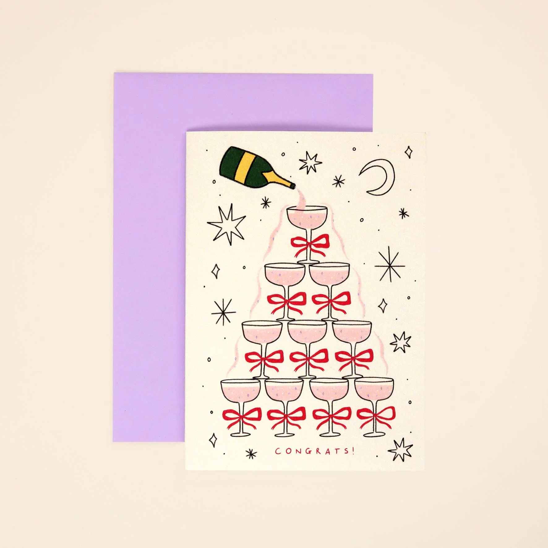Champagne Congratulations Greetings Card | Engagement | Celebration