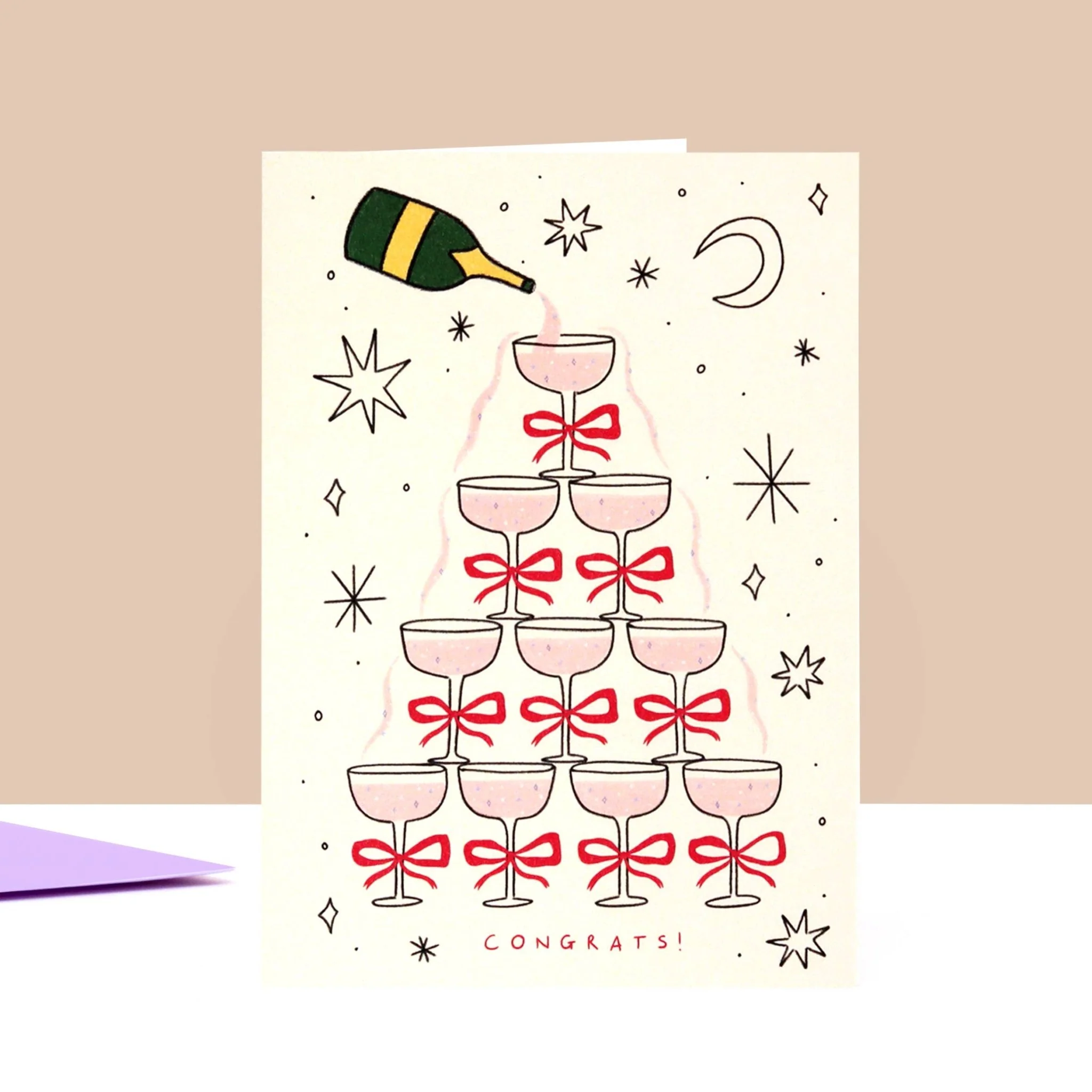Champagne Congratulations Greetings Card | Engagement | Celebration - Image 4