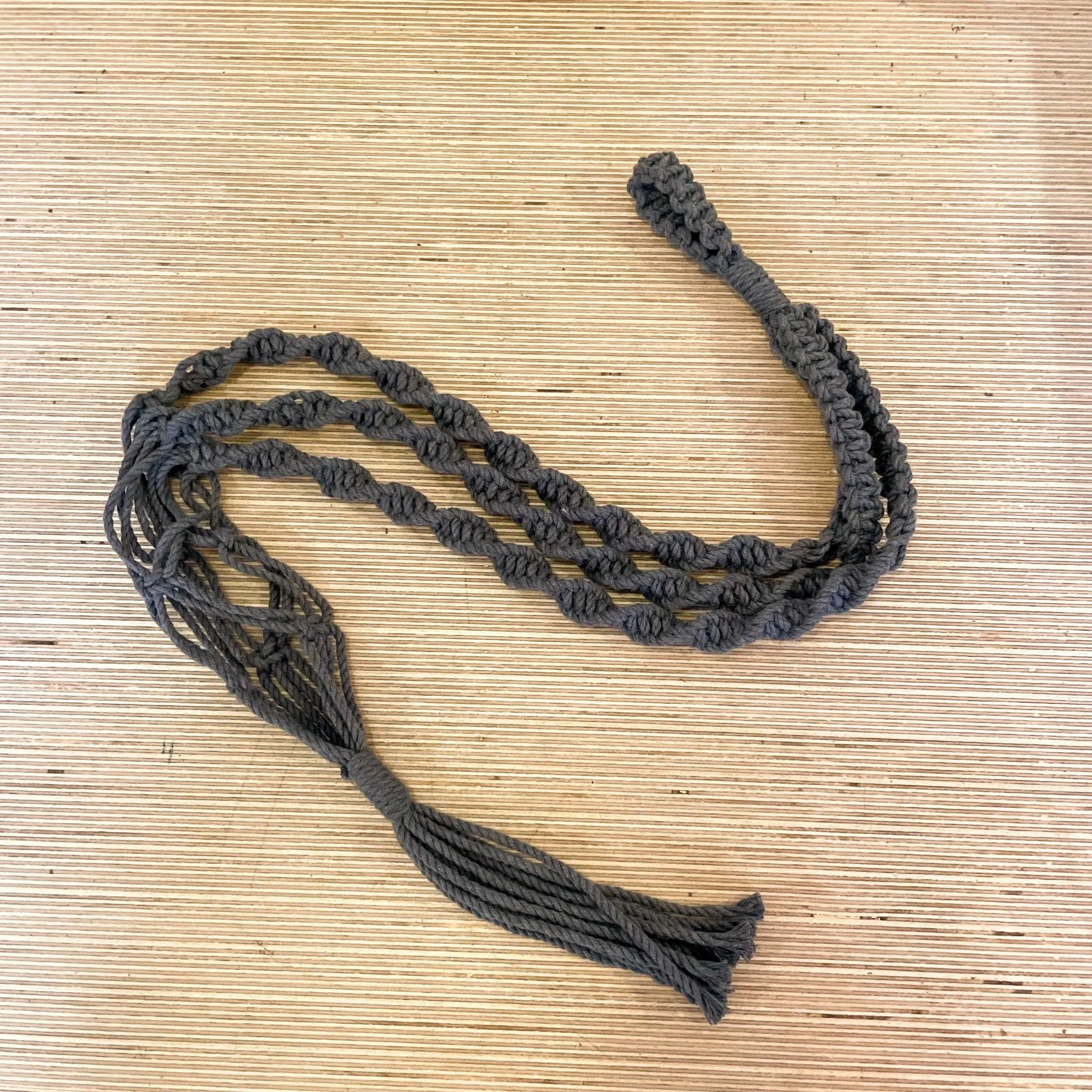 Charcoal Grey Macrame Plant Hanger - Image 5