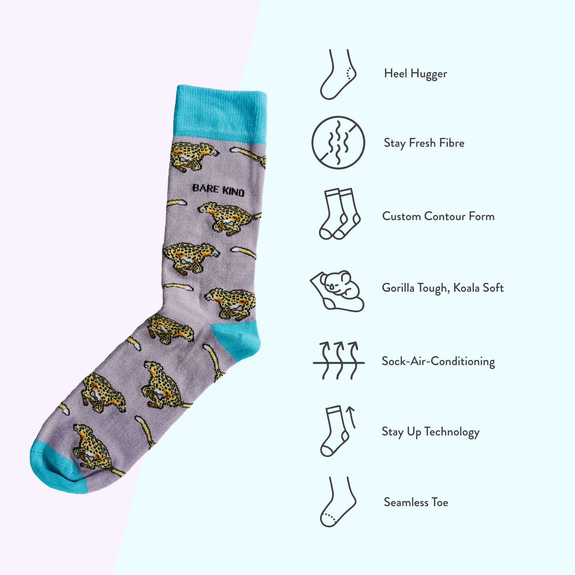 Cheetah Bamboo Socks - Image 7