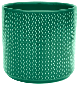 Chevron Planter in Emerald Green