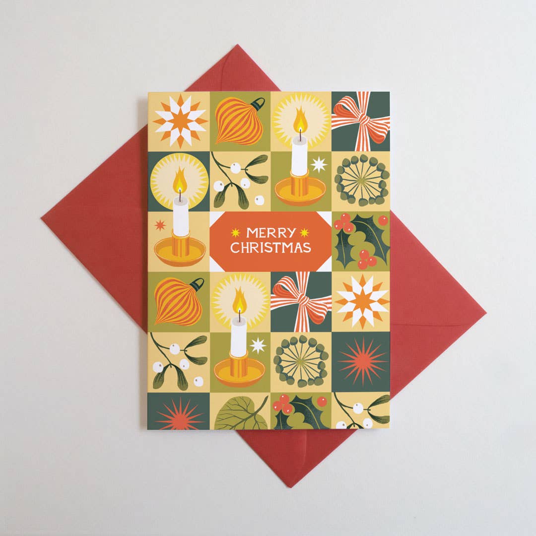 Christmas Chequerboard Candlelight | Christmas card | Christmas 2025