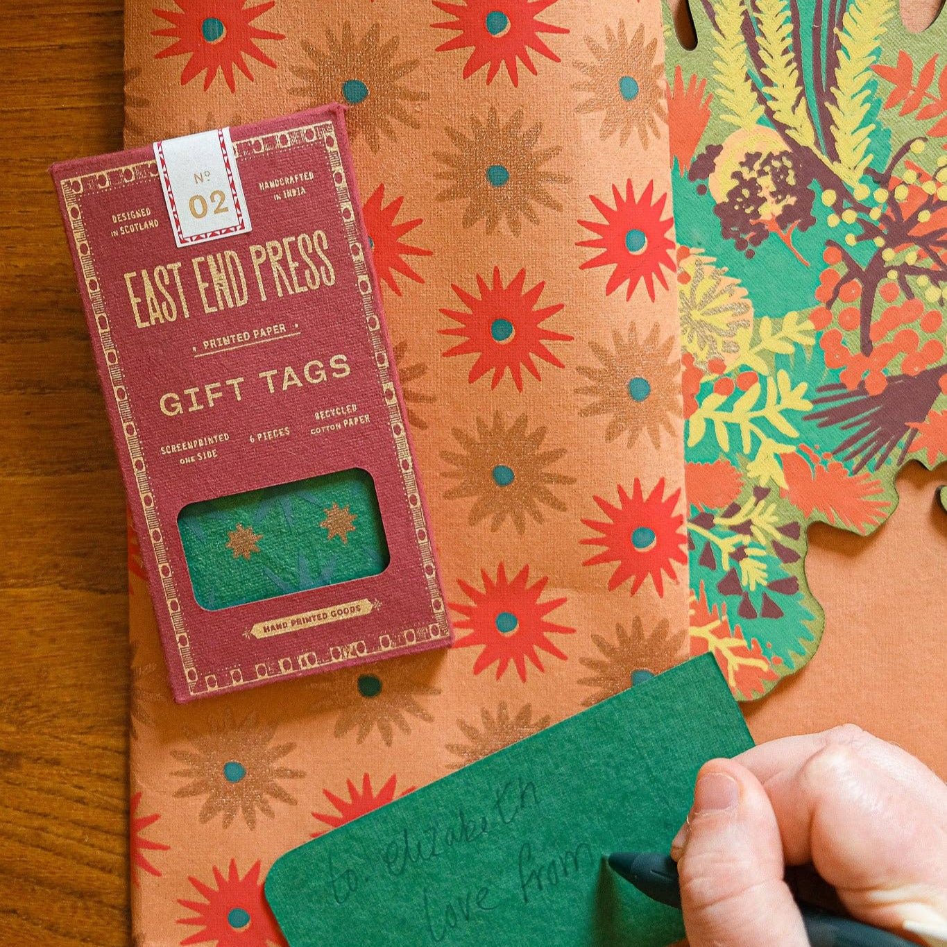 Screen-printed Christmas Gift Tags - Set of Six - Image 2