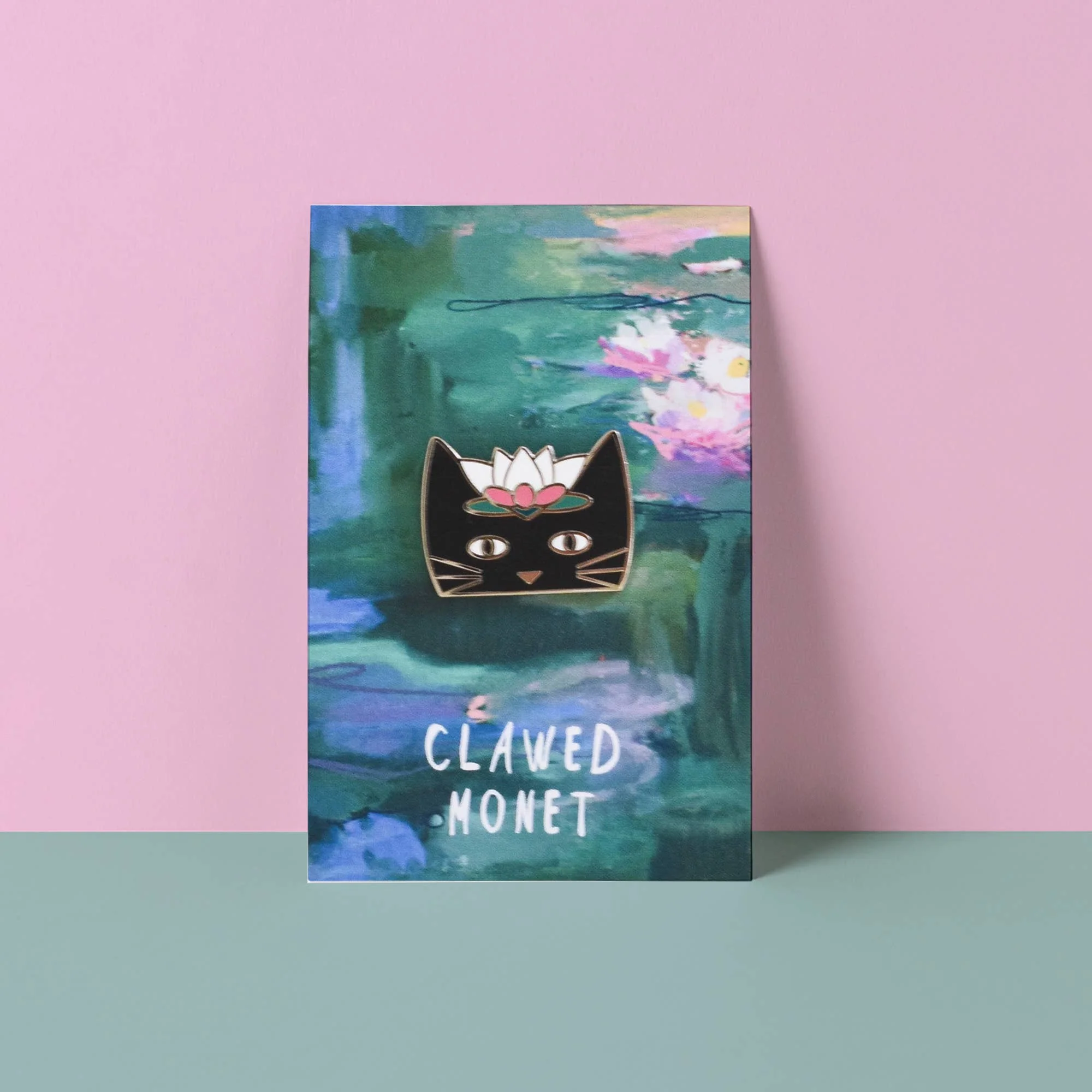 Niaski Clawed Monet Enamel Pin – Cat Artist Collection