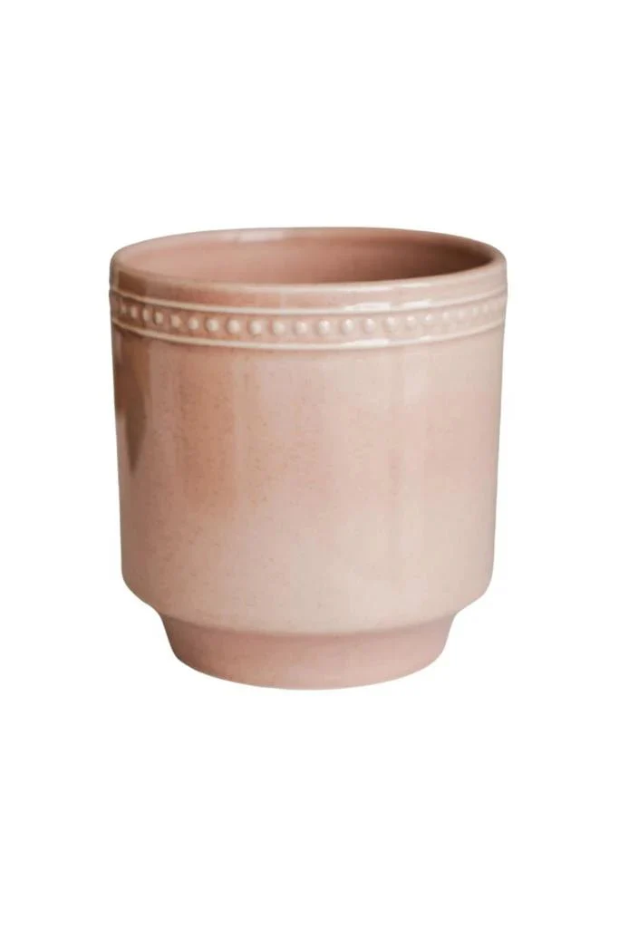 Clover Dot Boarder Reactive Planter in Pink
