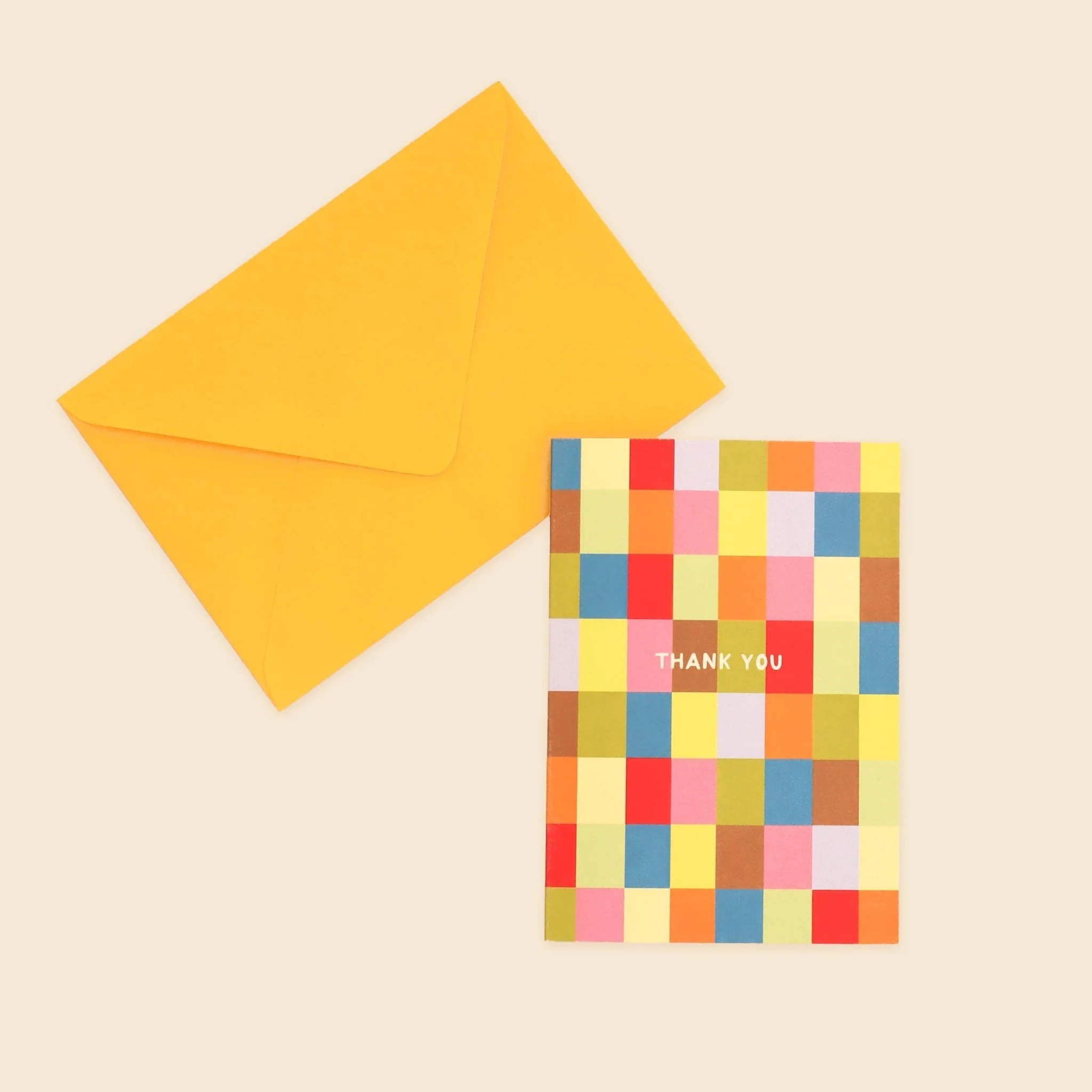 Colourful Squares Thank You Card | Thank You Greetings Card - Image 3