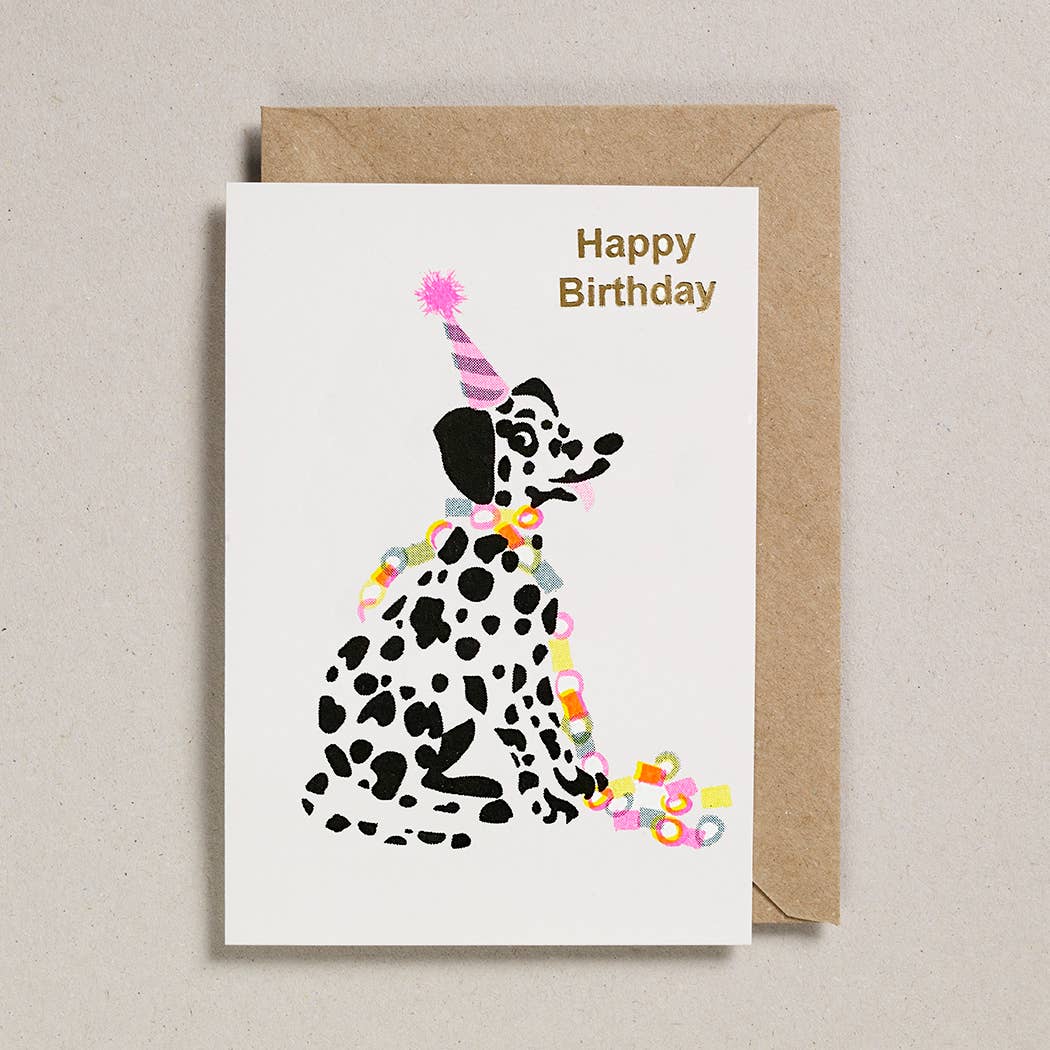 Happy Birthday Dalmatian Confetti Pets Greetings Card