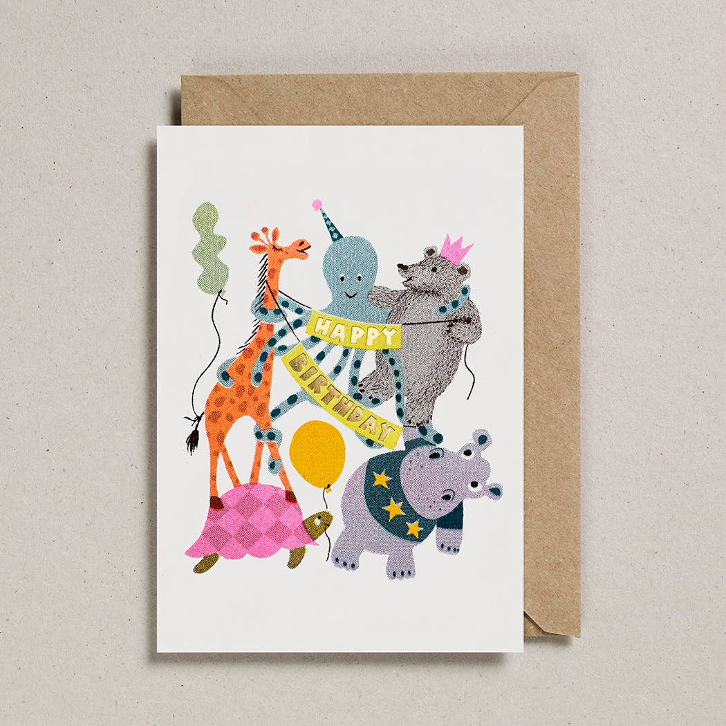 Happy Birthday Confetti Pets Greetings Card
