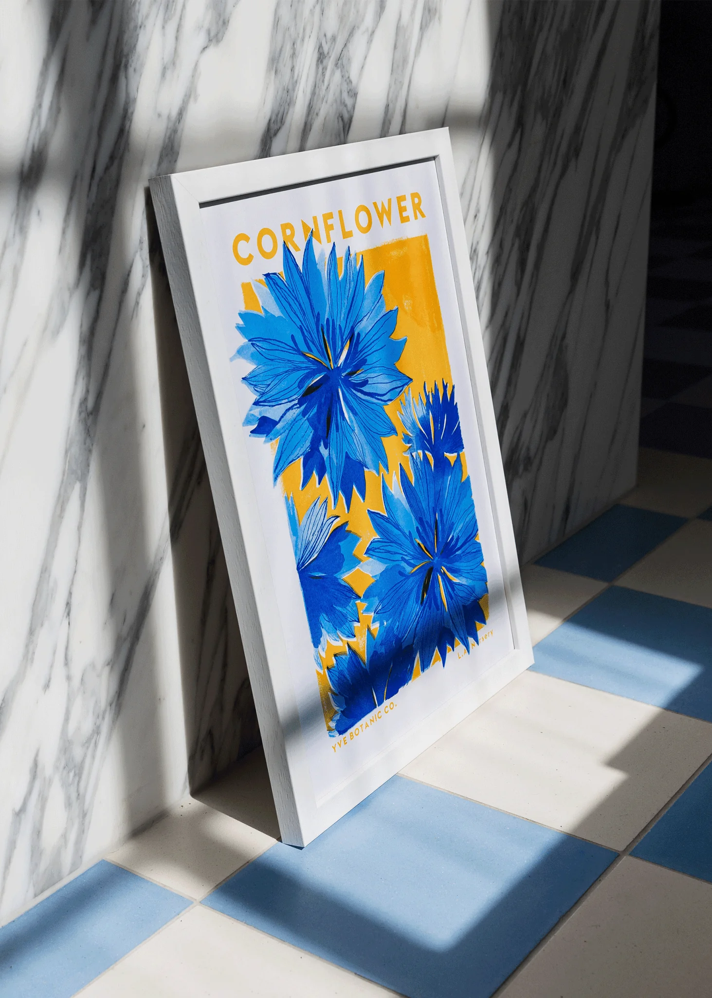 Cornflower Botanical Risograph Print - Image 3
