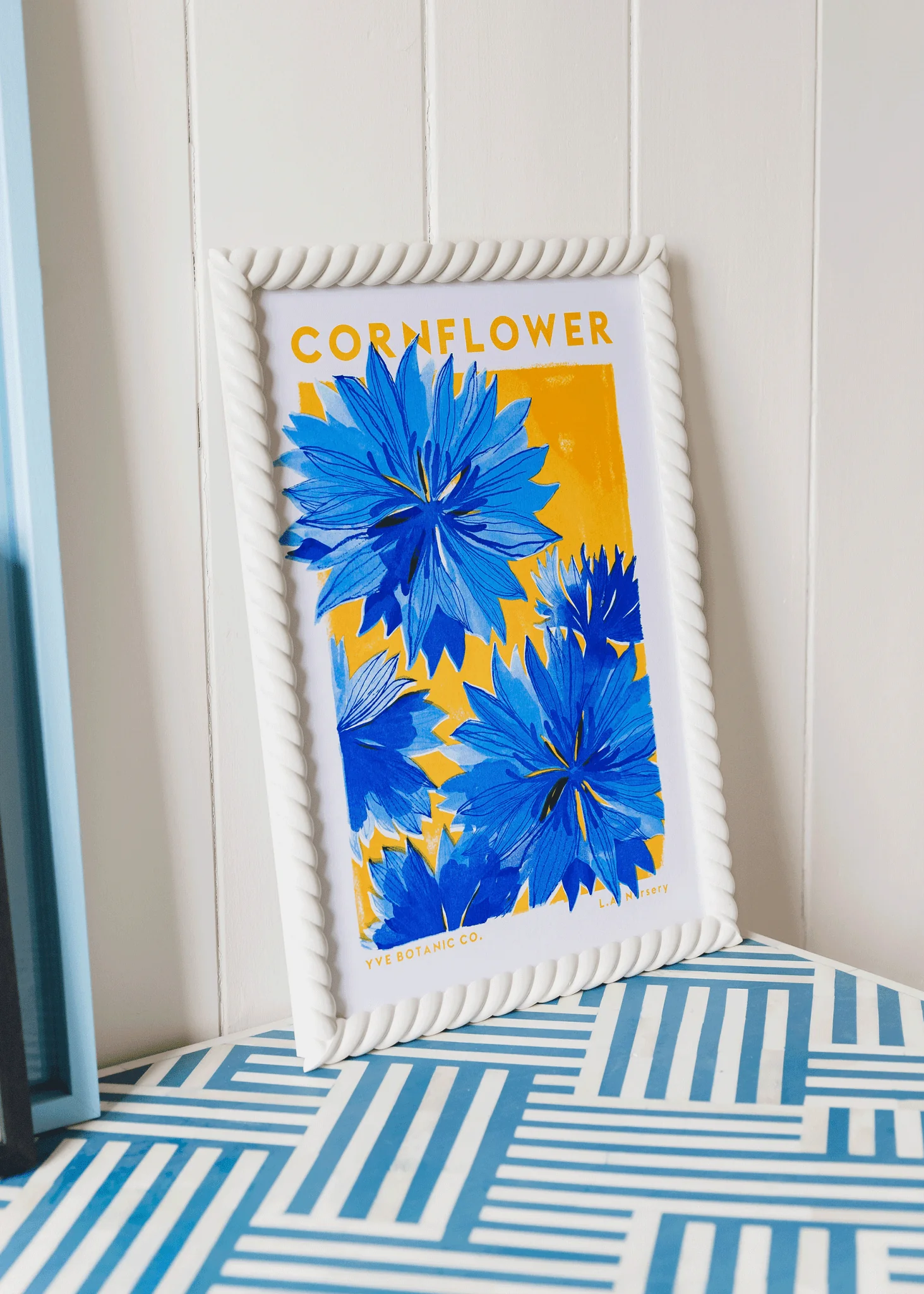 Cornflower Botanical Risograph Print - Image 4