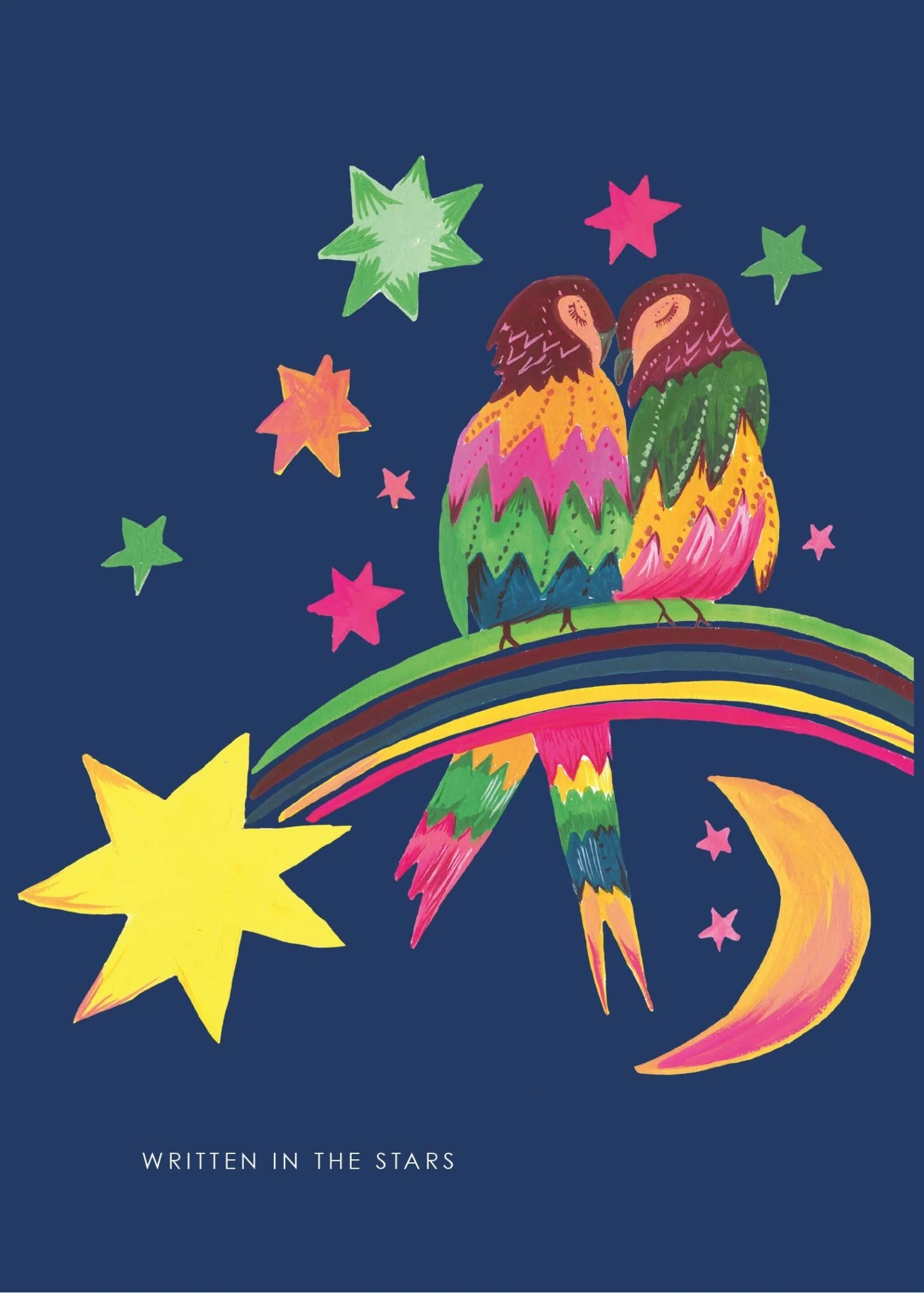 'Cosmic Love Birds' Greetings Card - Image 3