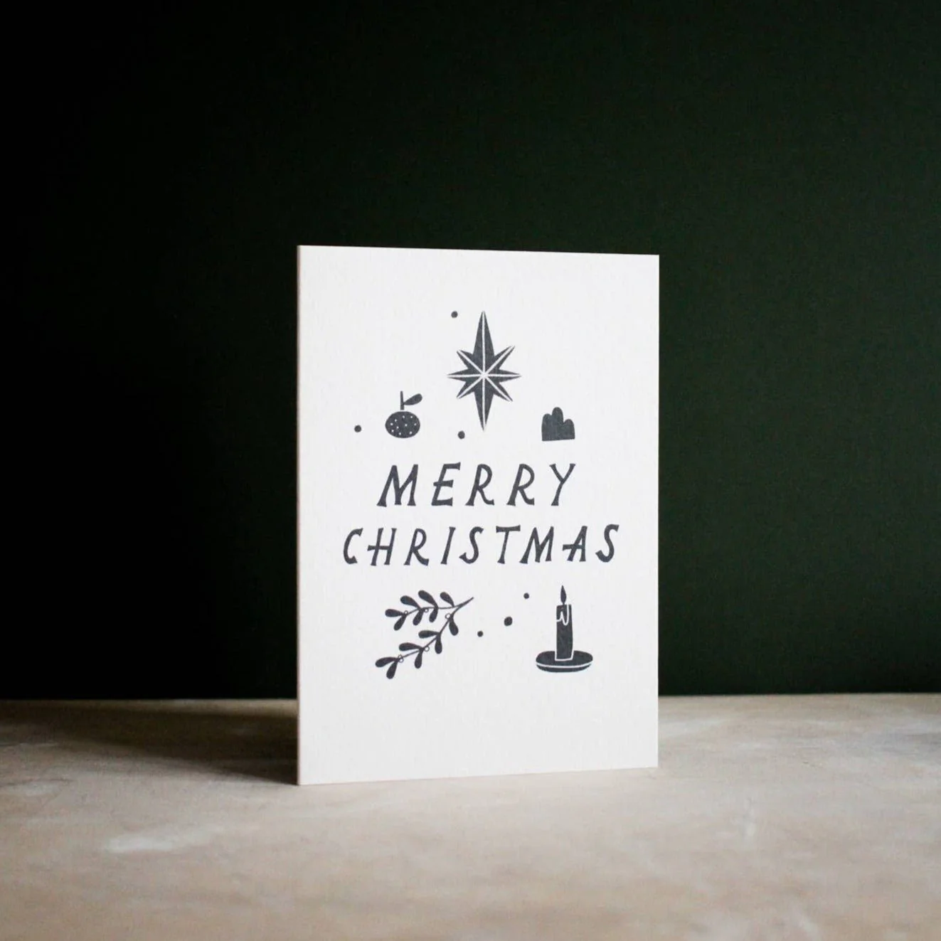 'Cosy Merry Christmas' Monochrome Christmas Greetings Card