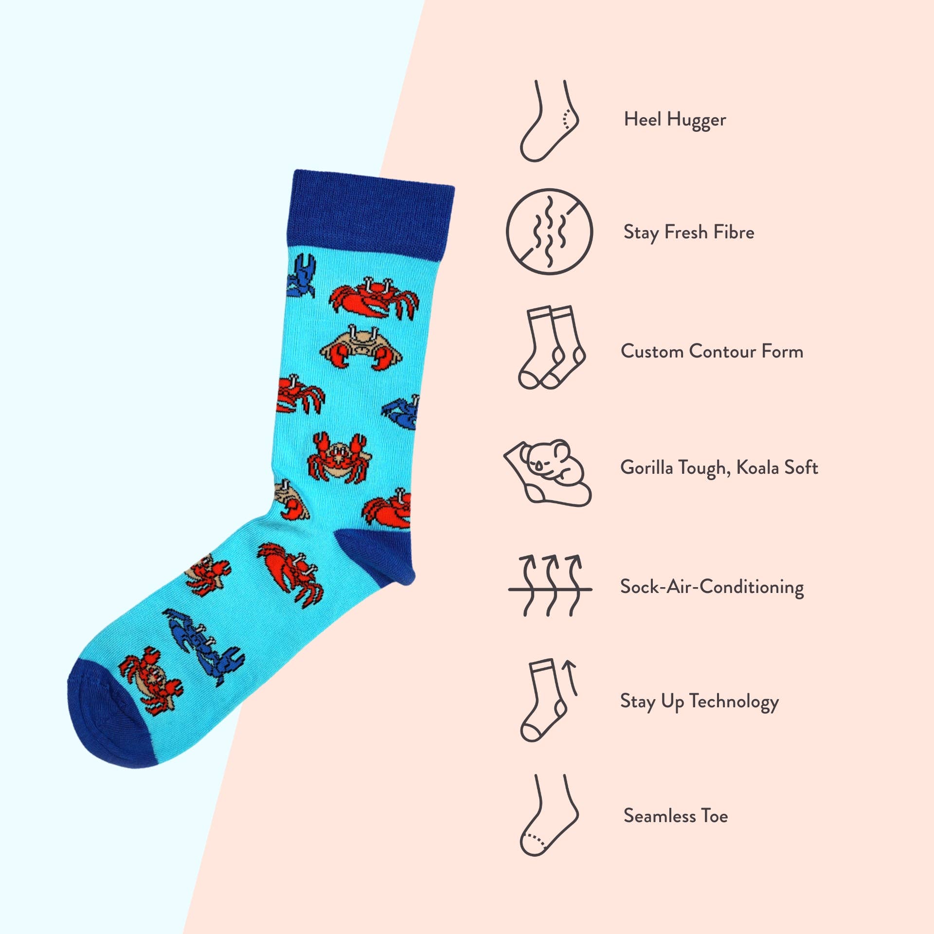 Crab Bamboo Socks - Image 5