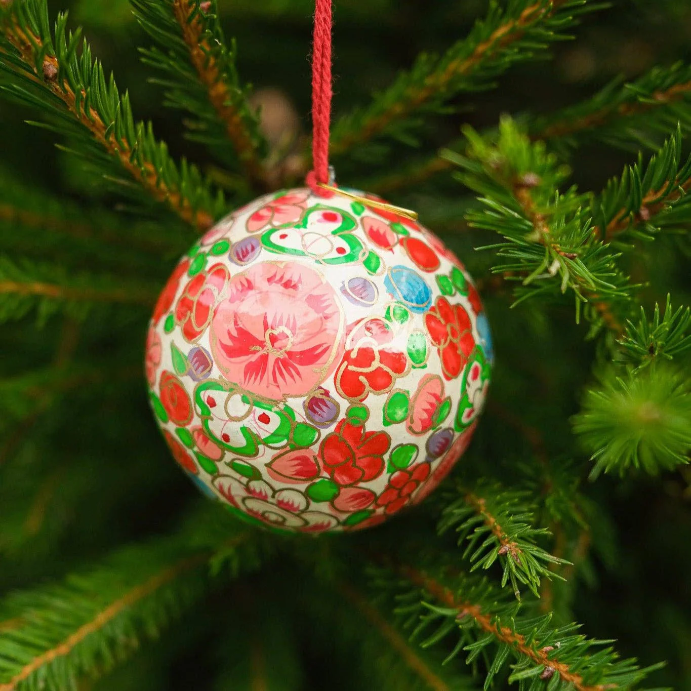 Crimson Flowers Bauble