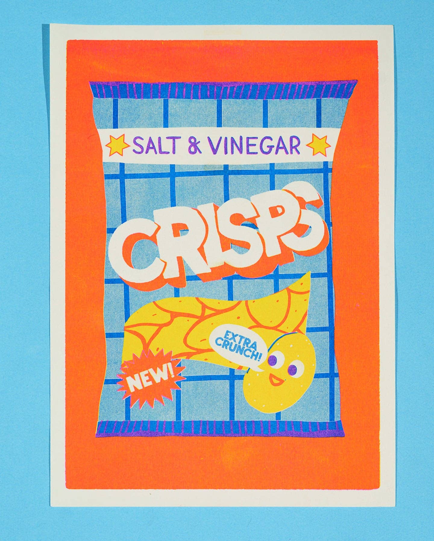 Crisps Risograph A4 Print
