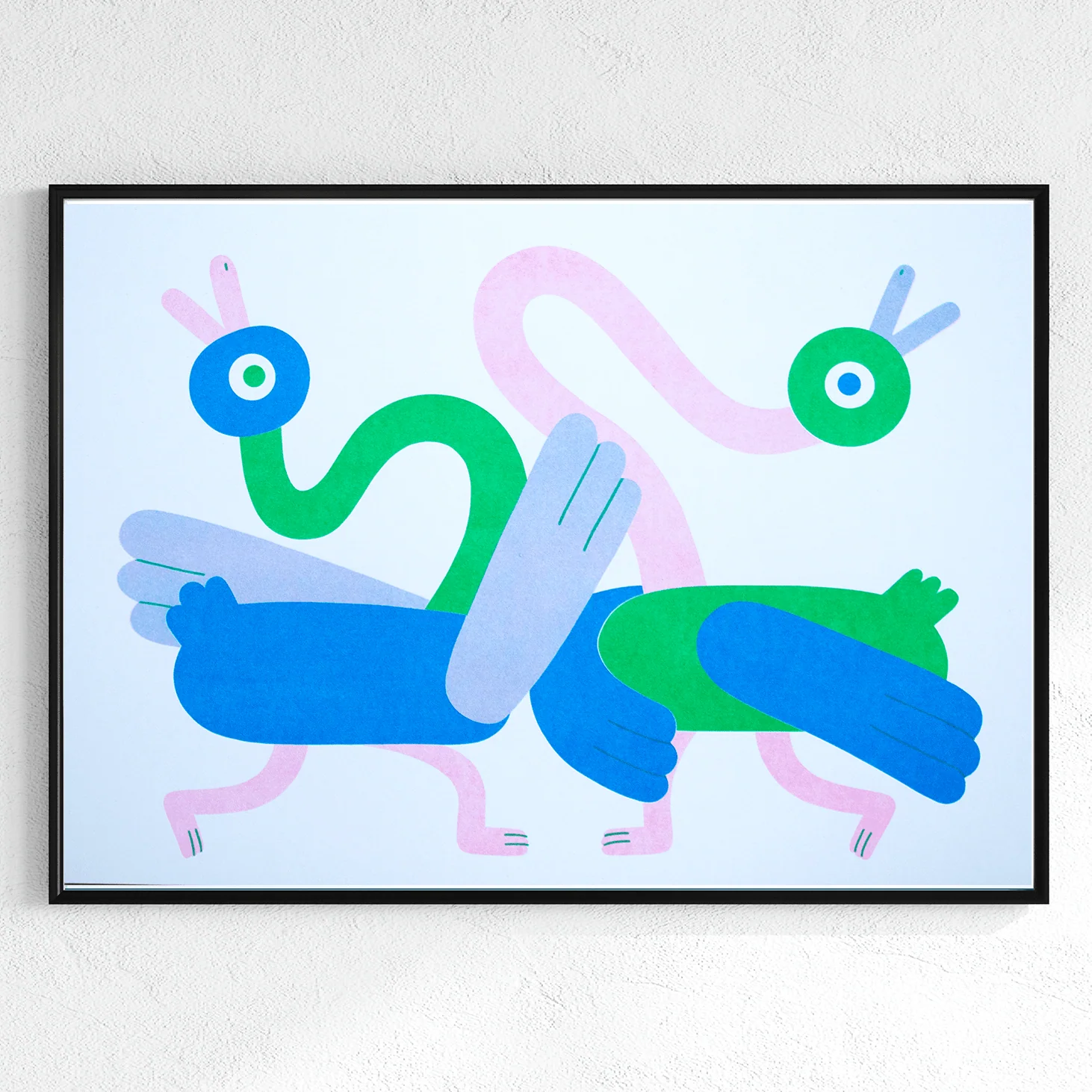 Dancing Ducks A3 Risograph Print