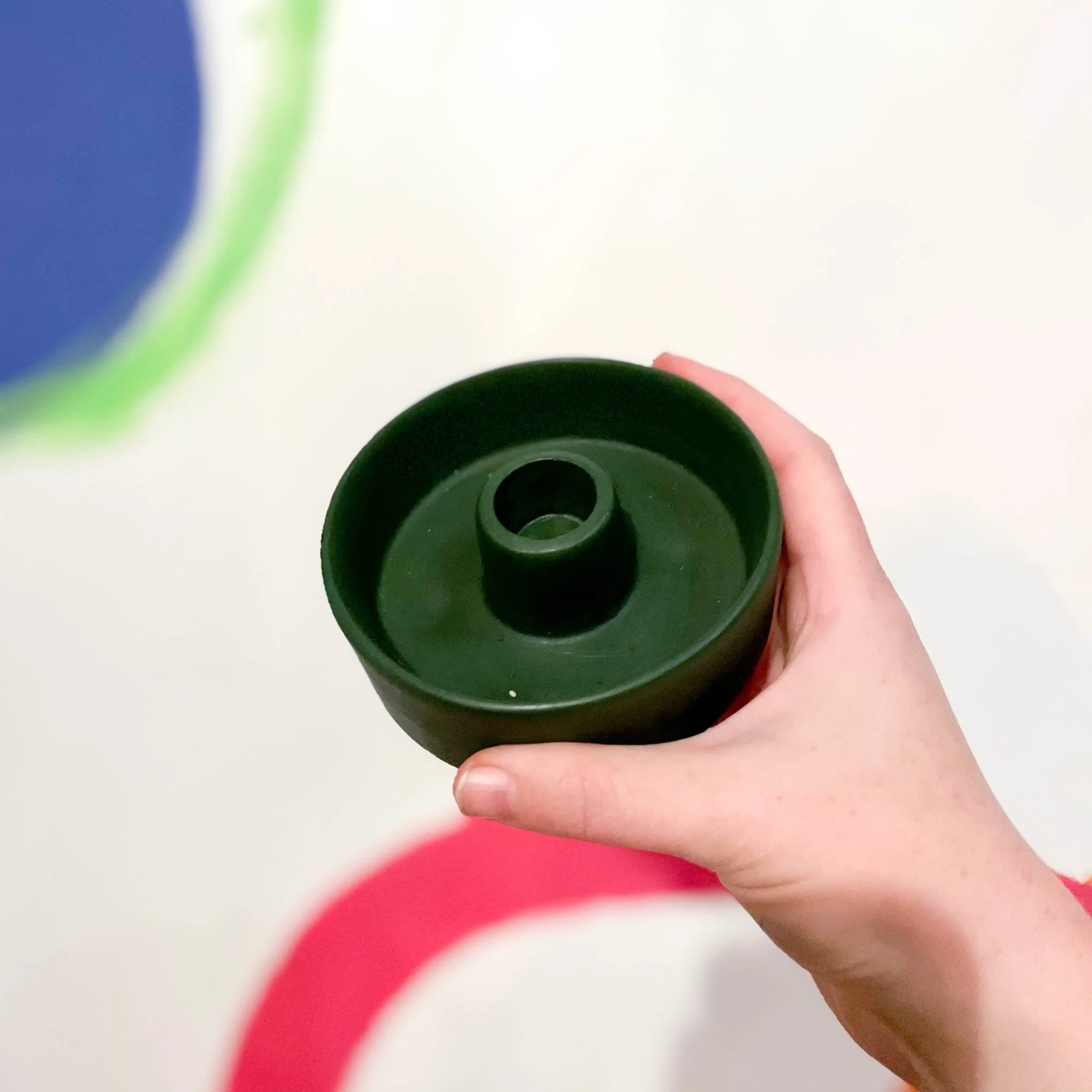 Dark Green Jesmonite Candle Basin Holder