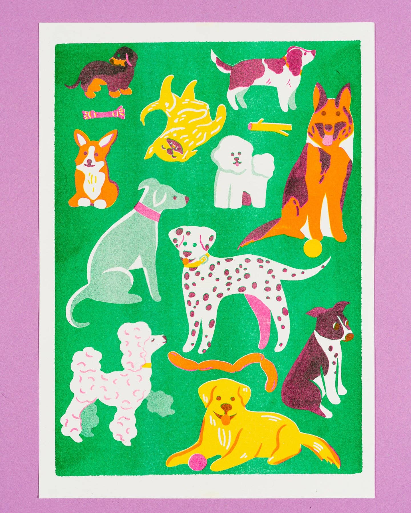 Dog Risograph A3 Print
