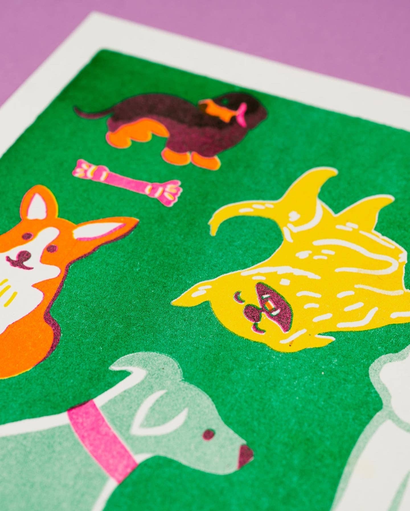 Dog Risograph A3 Print - Image 2