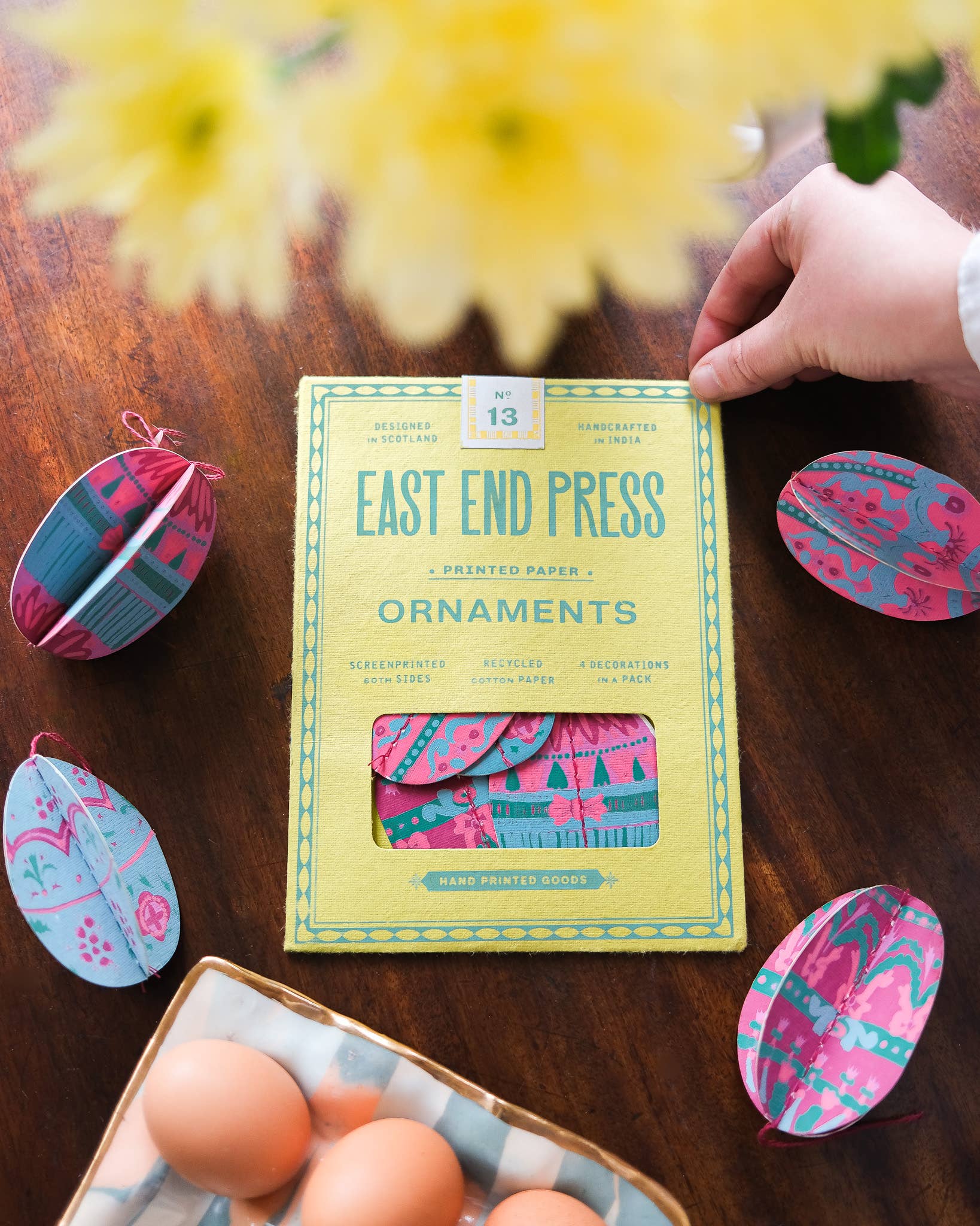 Easter Egg Paper Ornaments – Set of Five