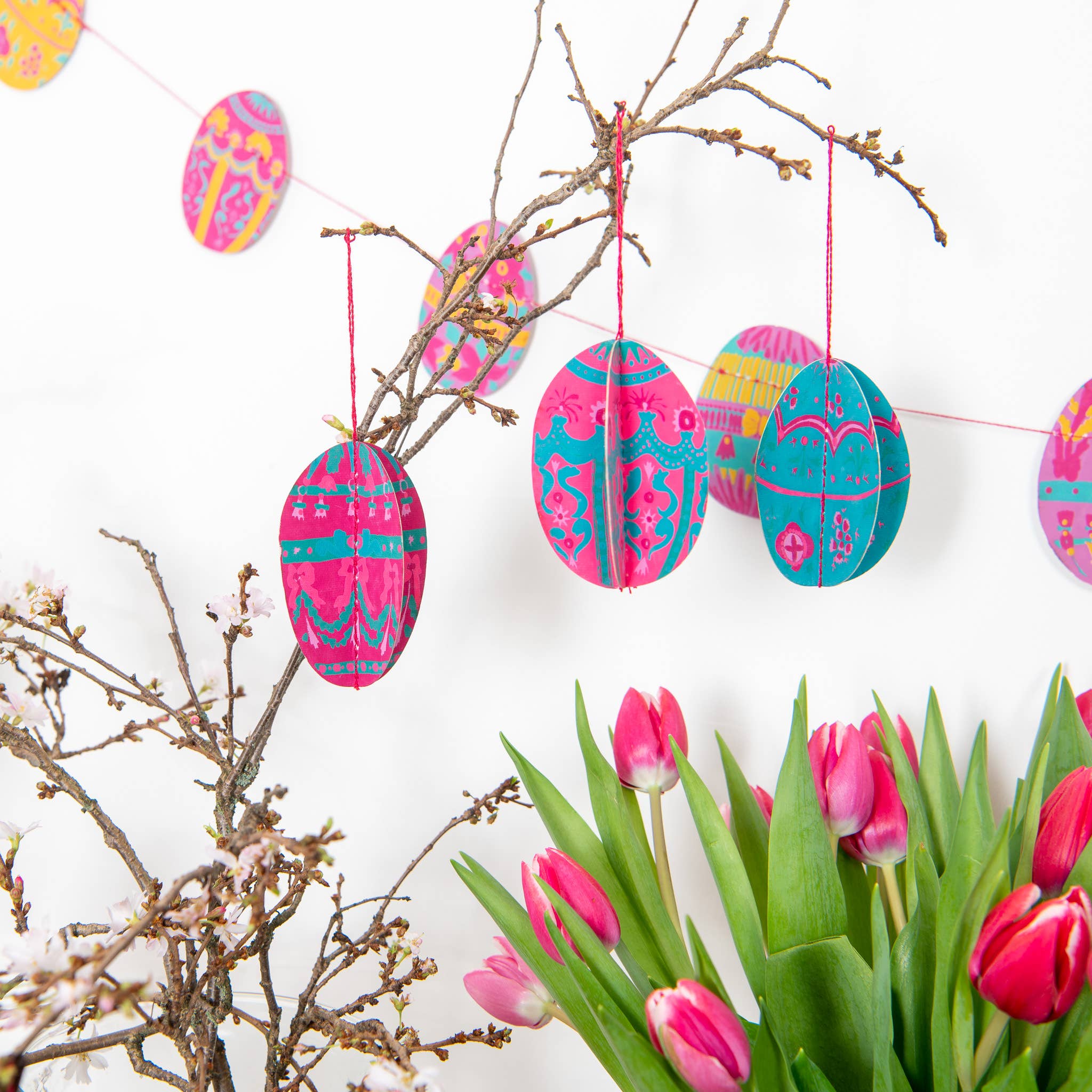 Easter Egg Paper Ornaments – Set of Five - Image 8